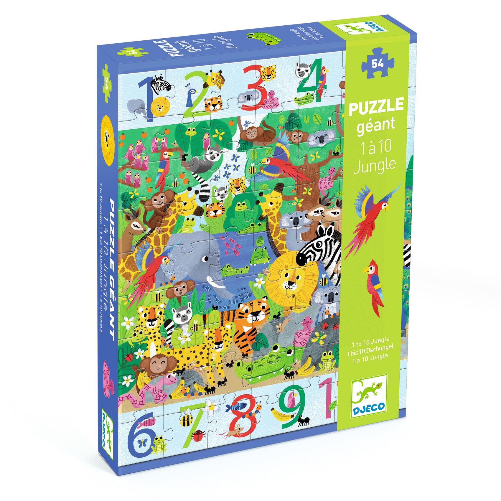 Megfigyeltető puzzle - Dzsungelben 1-10-ig, 54 db-os - 1 to 10 Jungle - 0