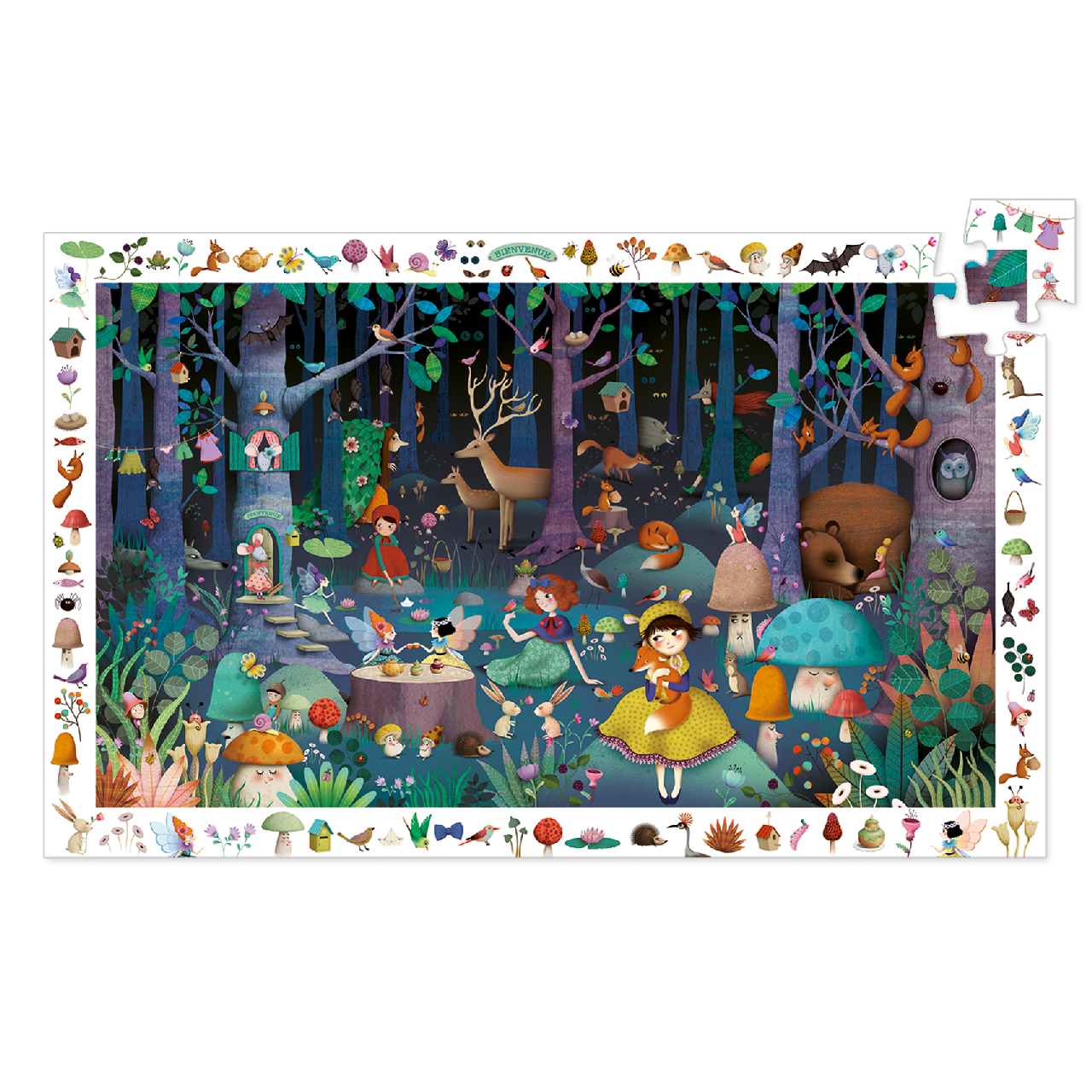 Megfigyeltető puzzle - Elvarázsolt erdő, 100 db-os - Enchanted Forest - 2