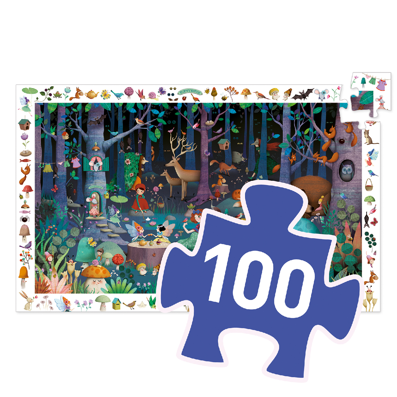 Megfigyeltető puzzle - Elvarázsolt erdő, 100 db-os - Enchanted Forest - 3