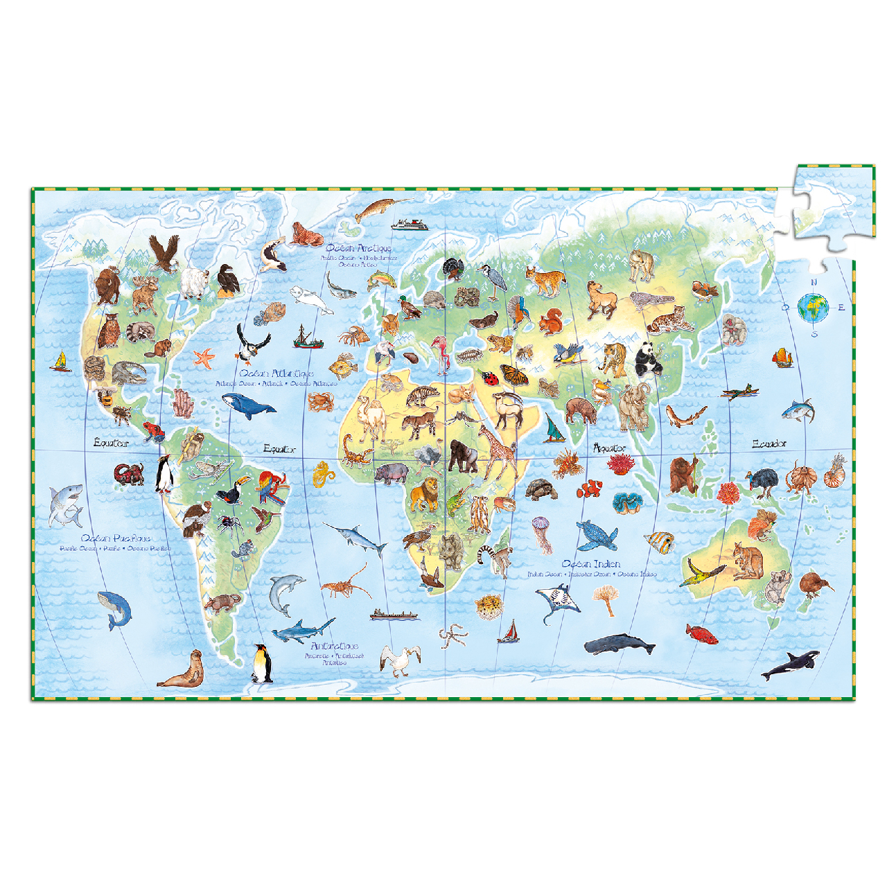 Megfigyeltető puzzle - Föld állatai, 100 db-os - Animals of the earth - 2