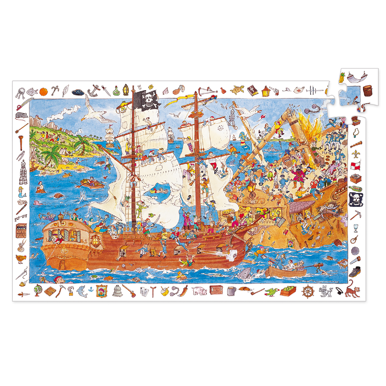 Megfigyeltető puzzle - Kalózok, 100 db-os - Pirates - 2