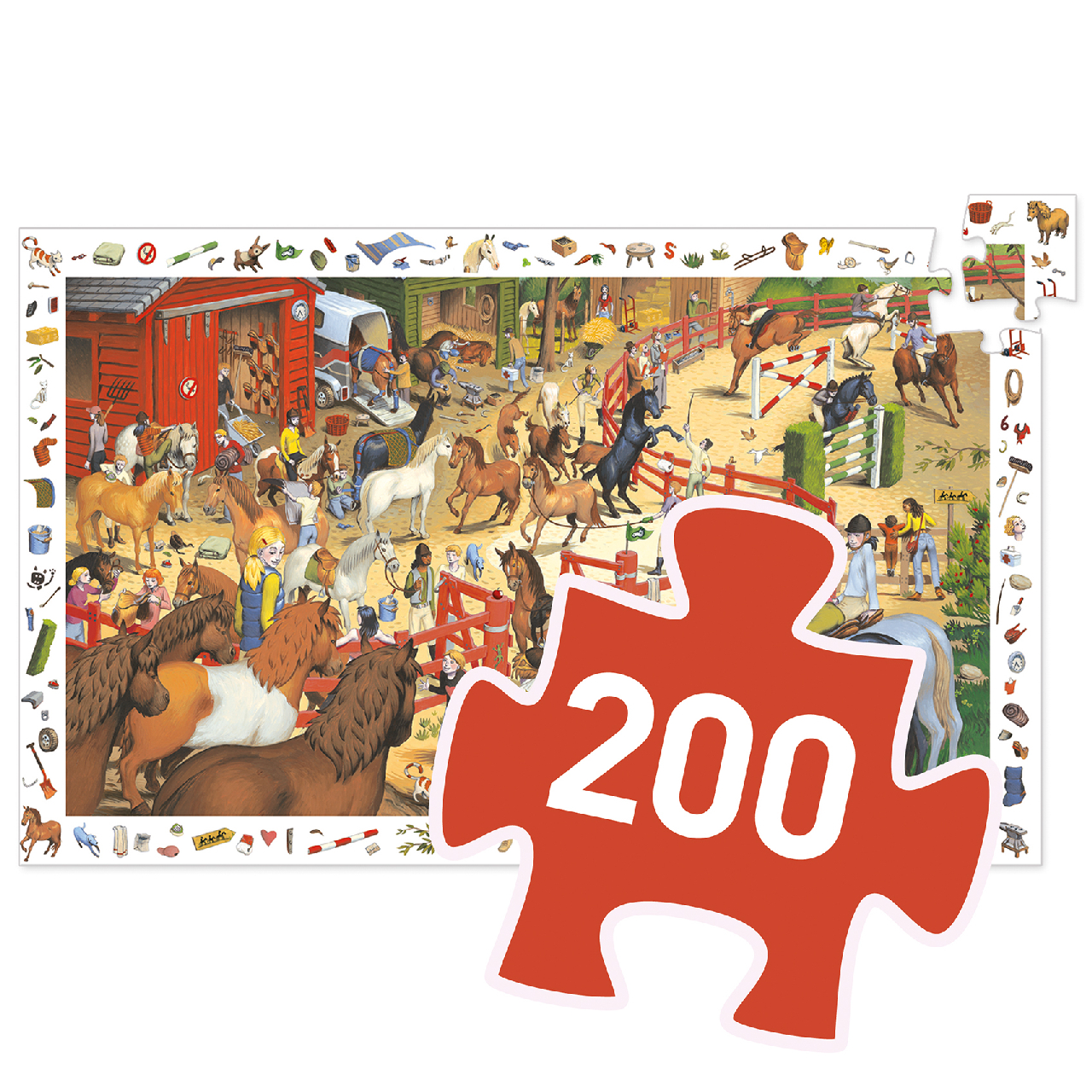 Megfigyeltető puzzle - Lovaglás, 200 db-os - Horse riding - 3