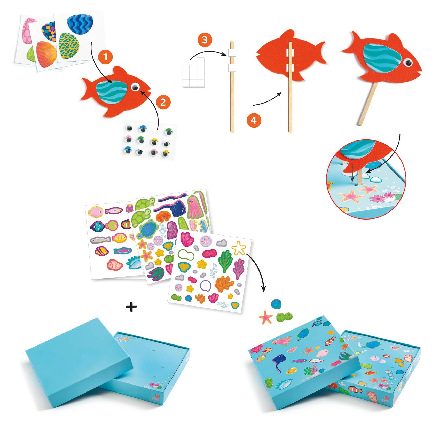 Kollázs műhely - Halszínjáték - Collage craft, Happy Aquarium - 3