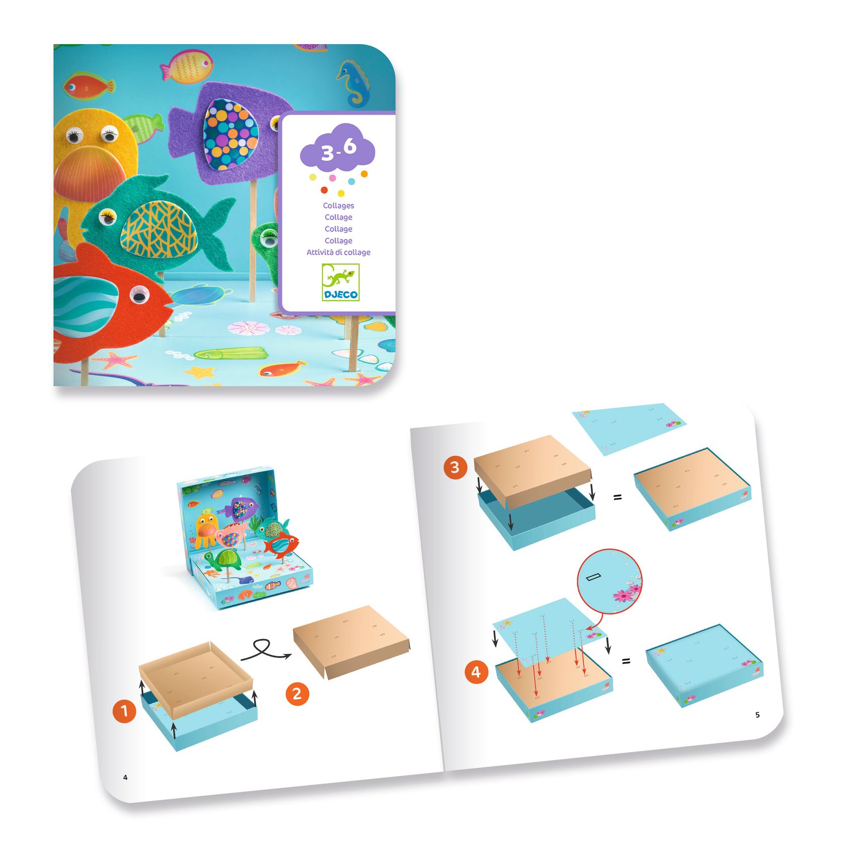 Kollázs műhely - Halszínjáték - Collage craft, Happy Aquarium - 5