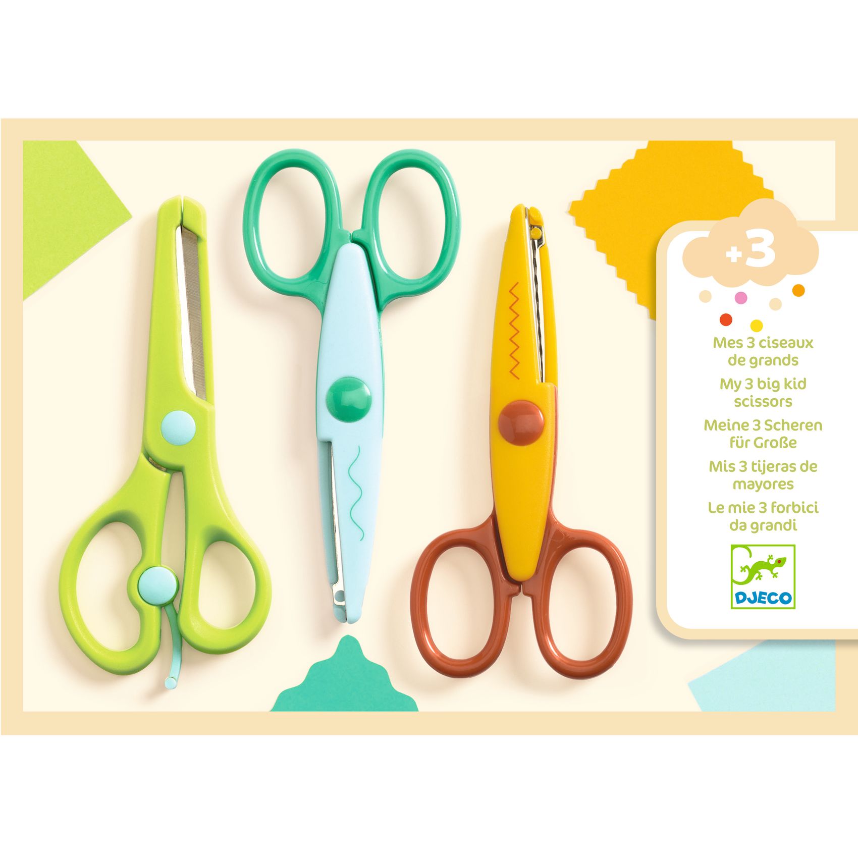 Kreatív eszközök - 3 olló: sima, cikk-cakk, hullám - My 3 Big Scissors! - 2
