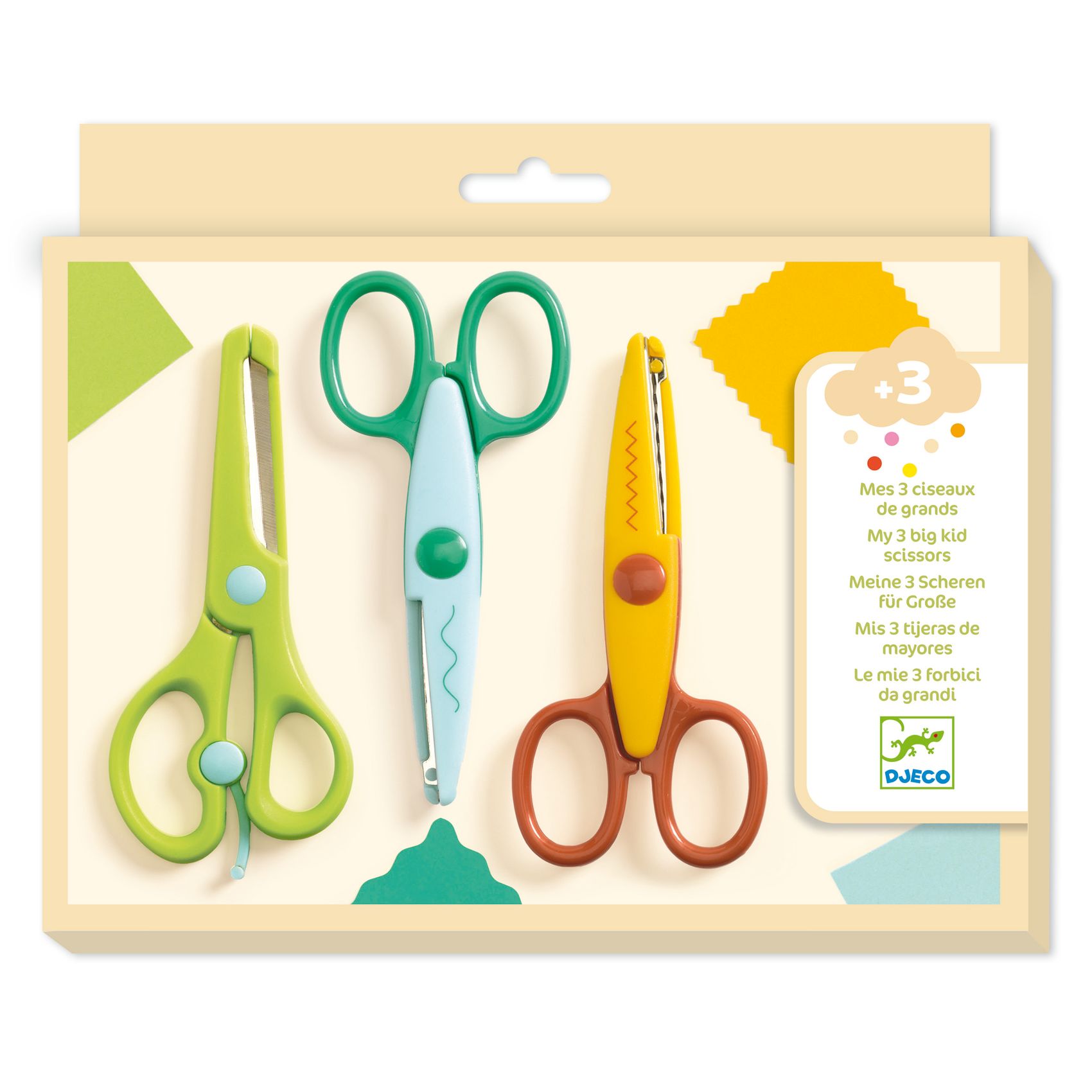 Kreatív eszközök - 3 olló: sima, cikk-cakk, hullám - My 3 Big Scissors! - 0