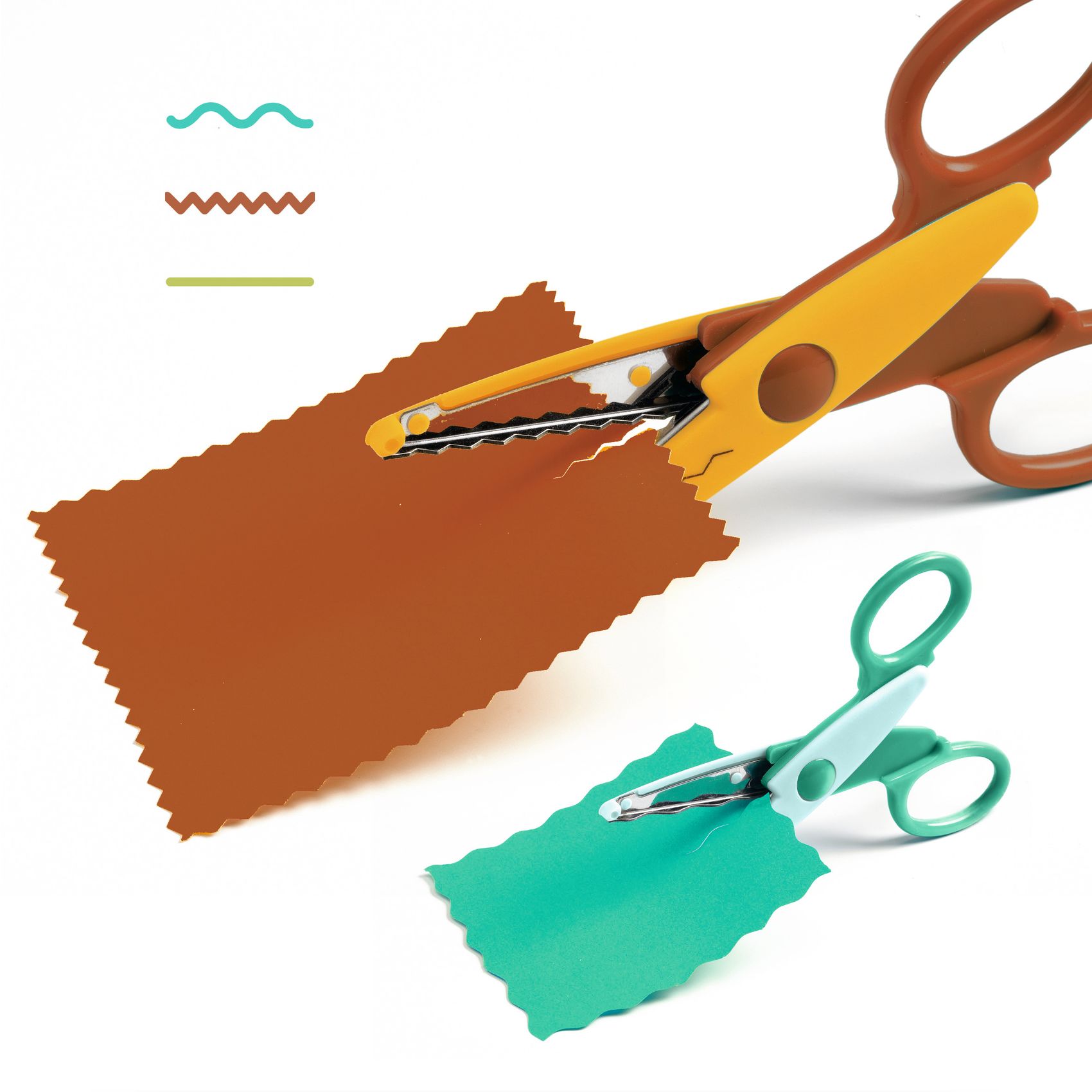 Kreatív eszközök - 3 olló: sima, cikk-cakk, hullám - My 3 Big Scissors! - 1