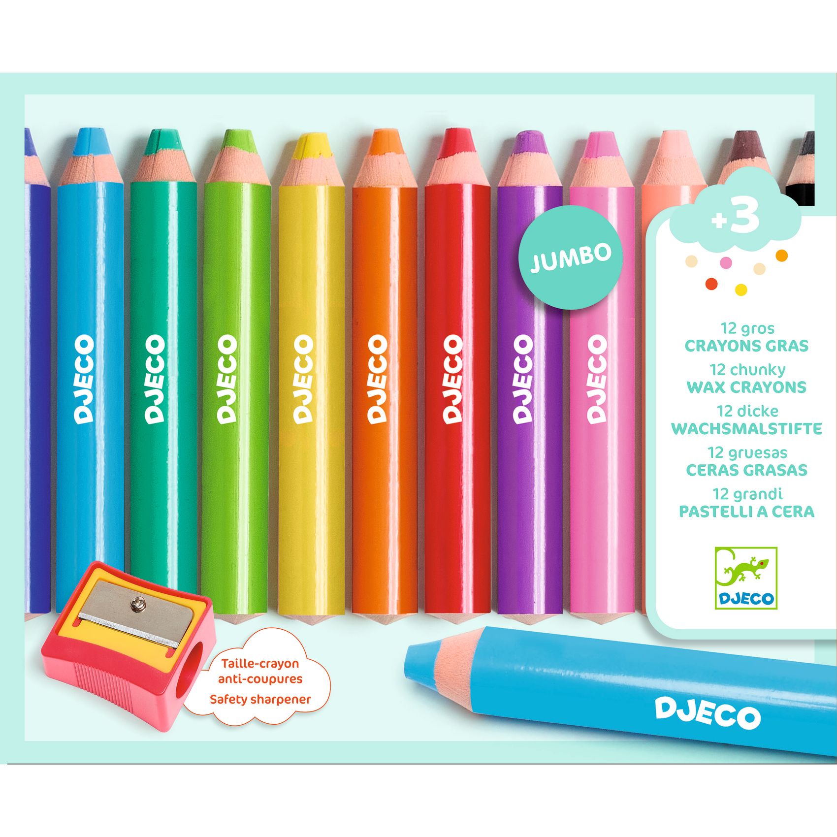 Kreatív eszközök - Vastag viaszceruza, 12 szín - 12 chunky wax crayons - 1
