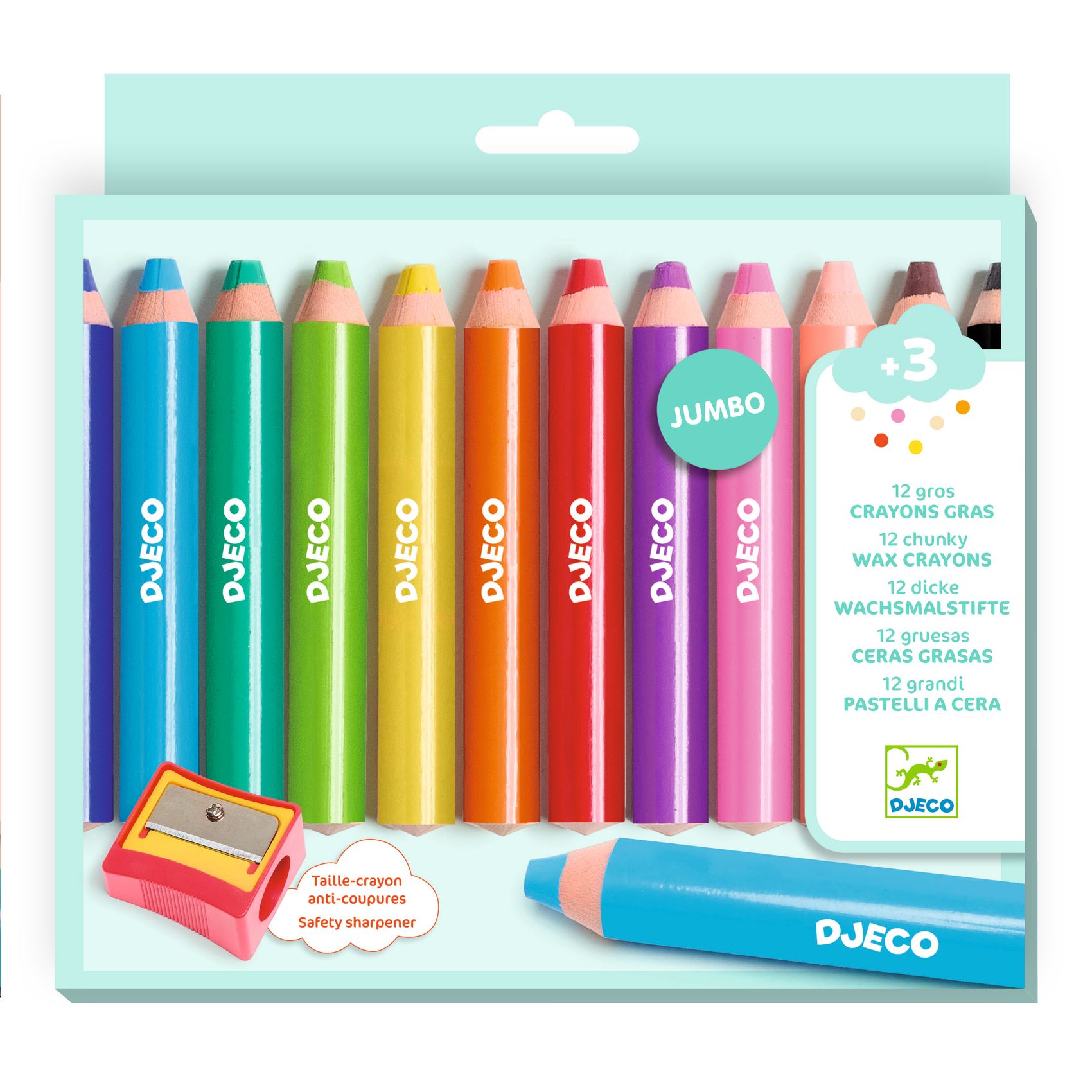 Kreatív eszközök - Vastag viaszceruza, 12 szín - 12 chunky wax crayons - 0