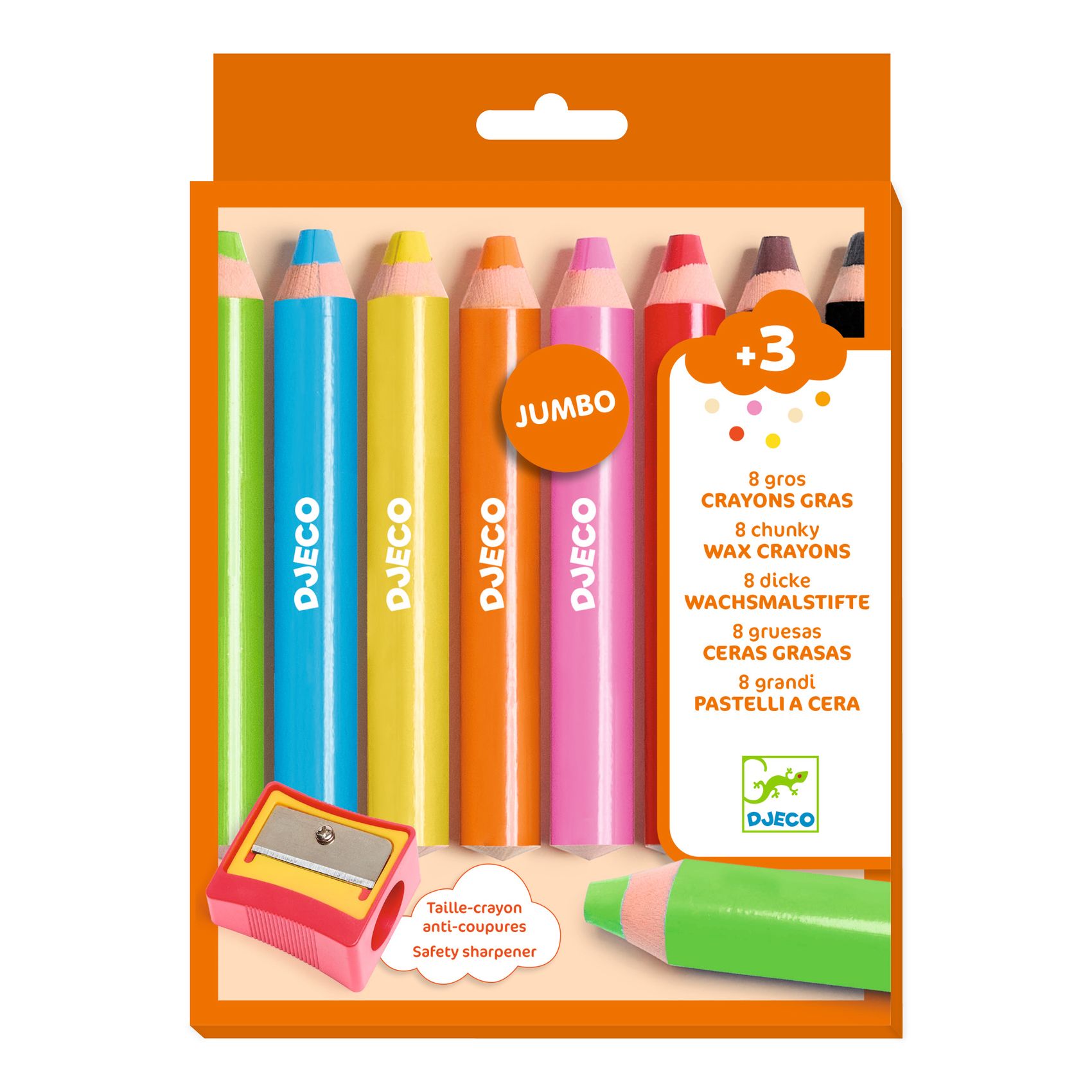 Kreatív eszközök - Vastag viaszceruza, 8 szín - 8 chunky wax crayons - 0