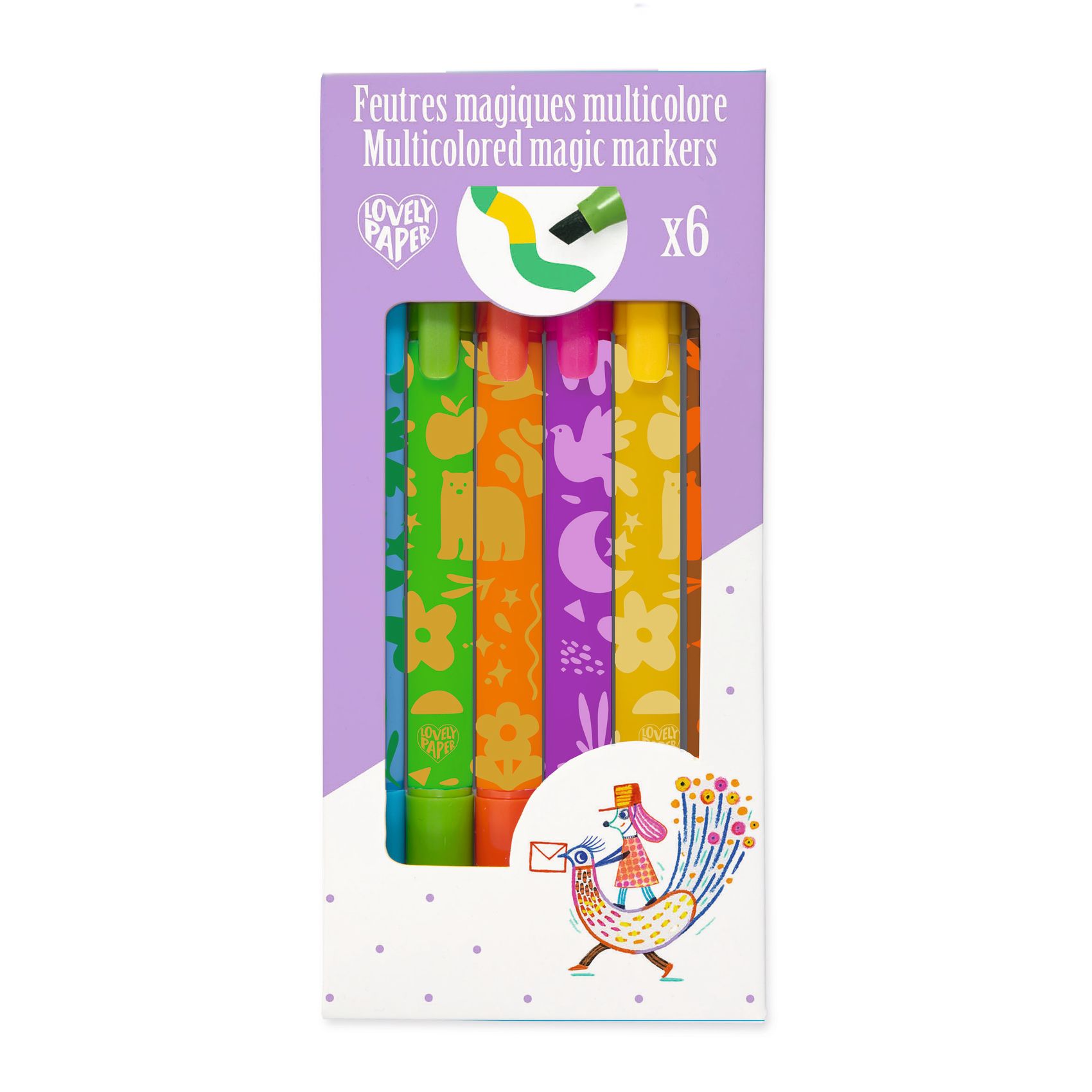 Mágikus filctolkészlet - 6 db színváltó filctoll - Multicolored magic markers - 0