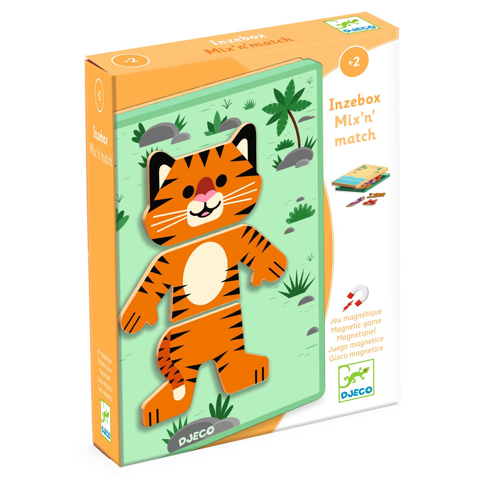 Mágneses képkirakó - Variációk 8 állatra - Inzebox Mix'n'match - 0