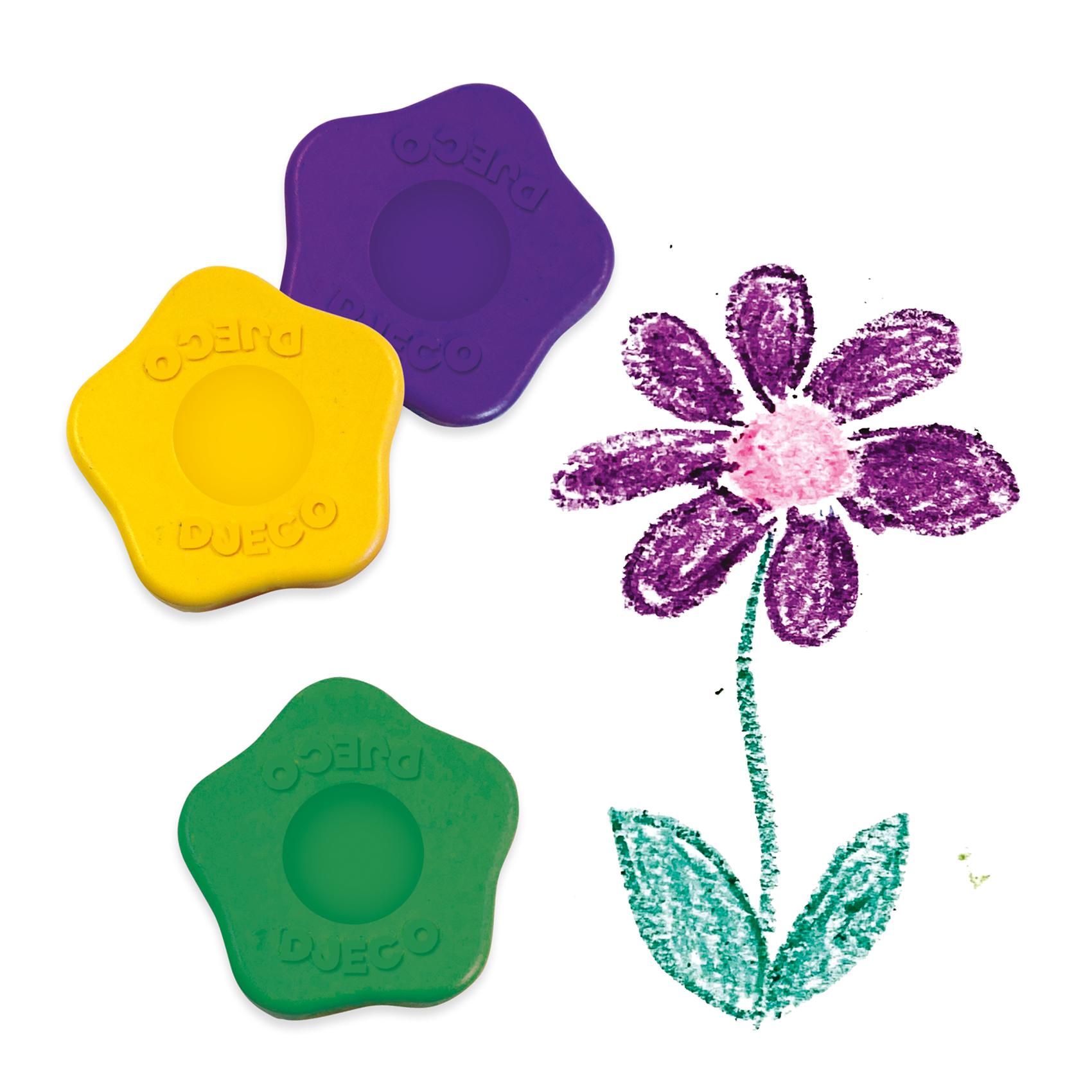 Marokkréta készlet - 12 színű virágforma - 12 flower crayons for toddlers - 1