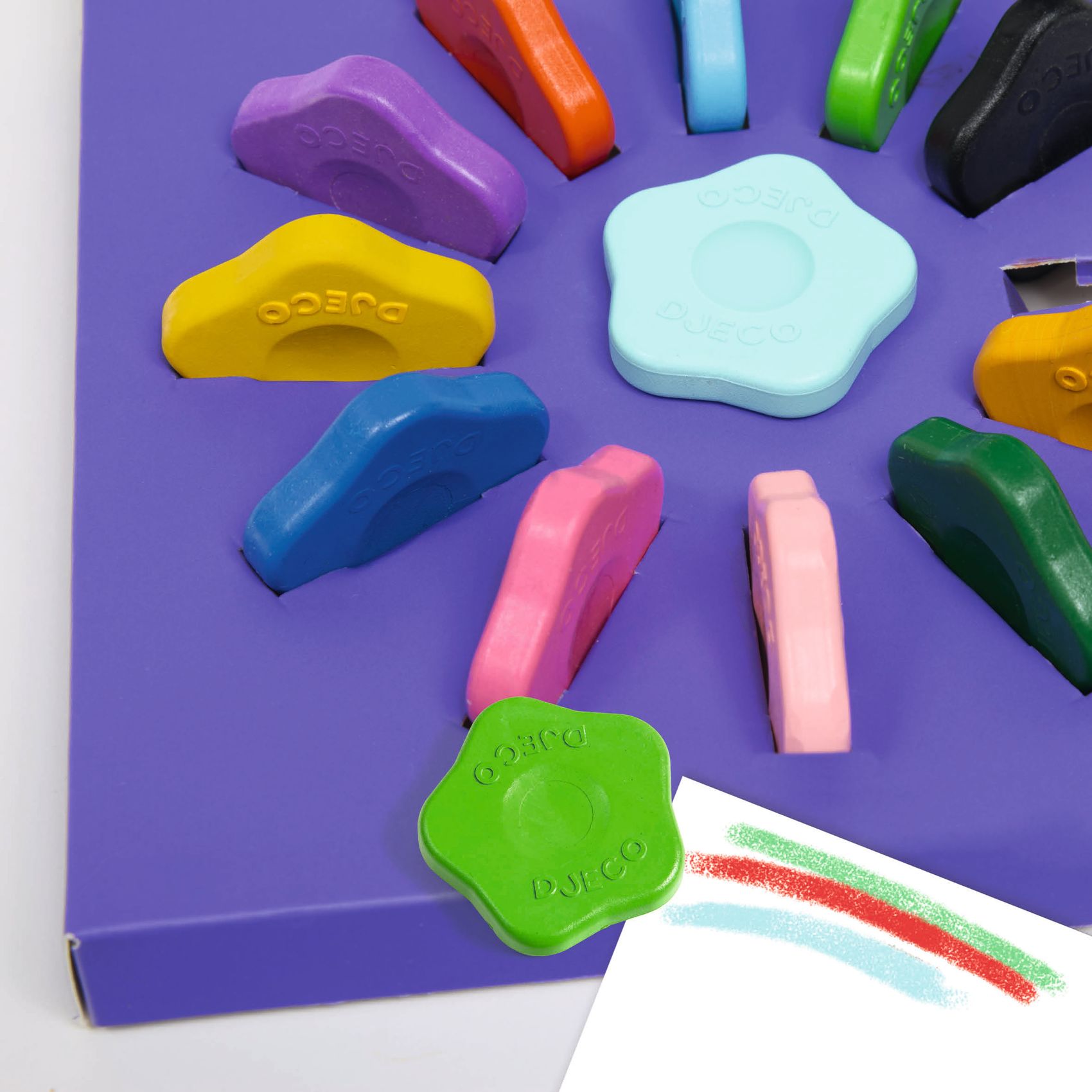 Marokkréta készlet - 12 színű virágforma - 12 flower crayons for toddlers - 3