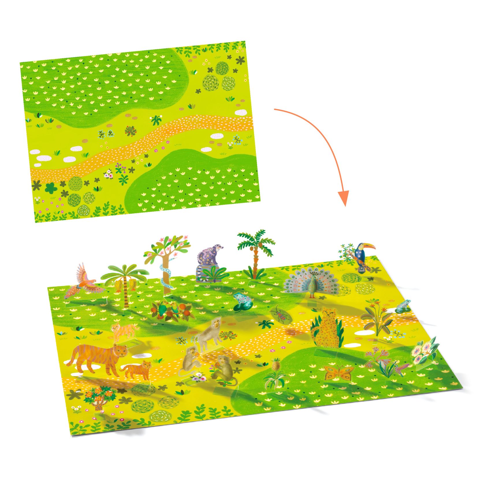 Matricázós sztorik, 3D - Állati élőhelyek - Lift-up stickers - Animals - 1