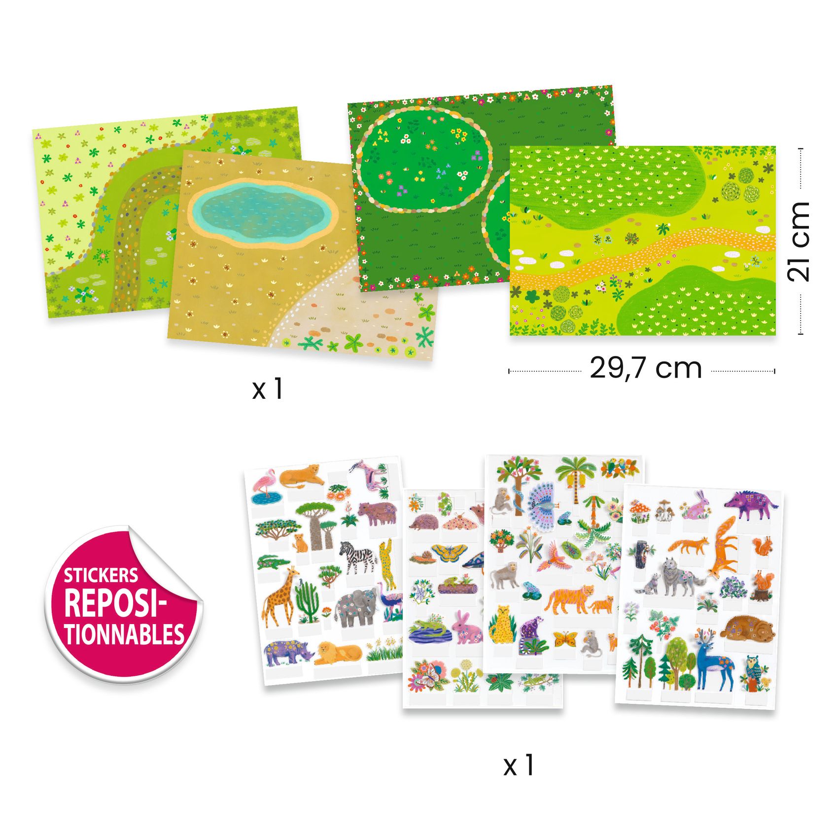 Matricázós sztorik, 3D - Állati élőhelyek - Lift-up stickers - Animals - 4