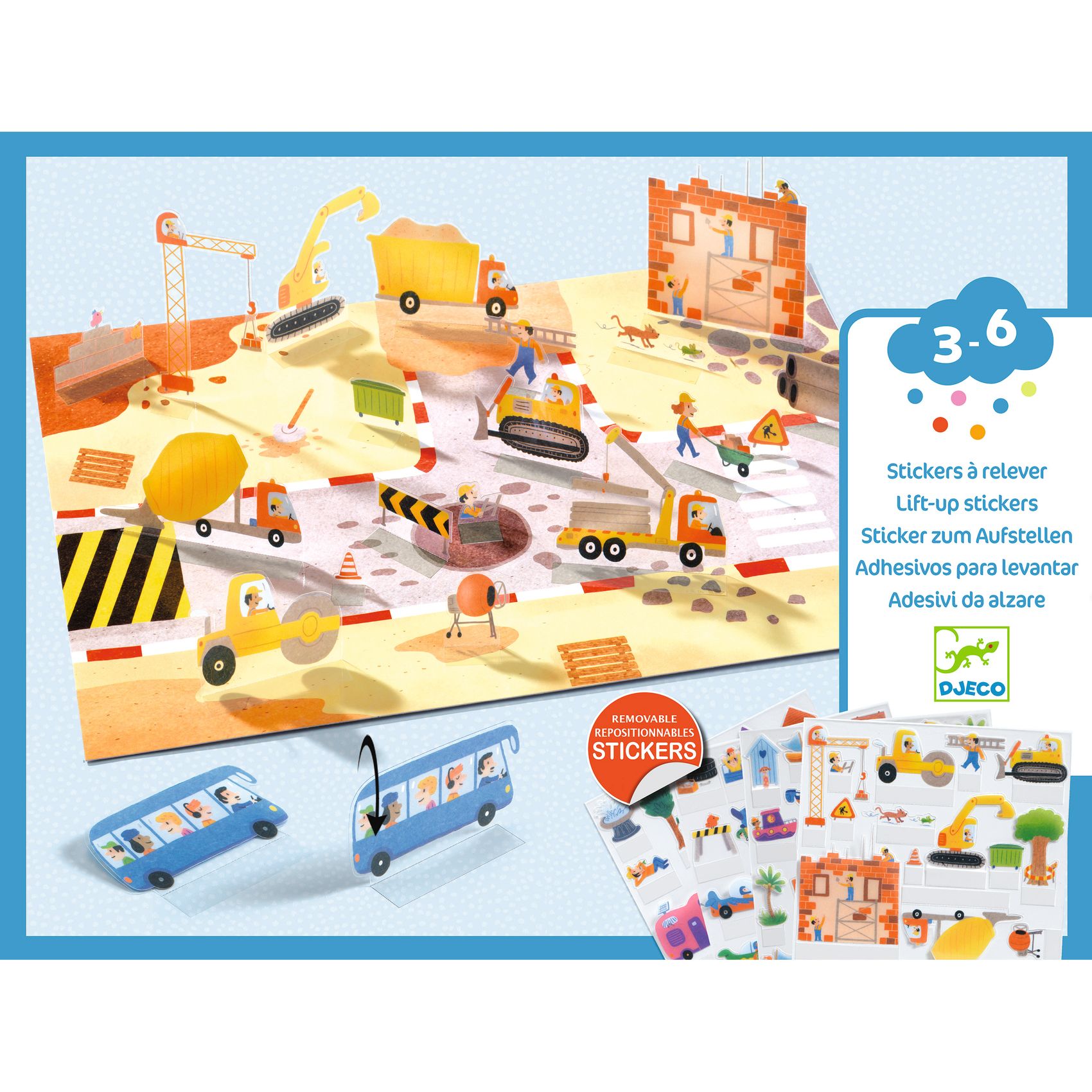 Matricázós sztorik, 3D - Közlekedés járművekkel - Lift-up stickers - Vehicles - 5