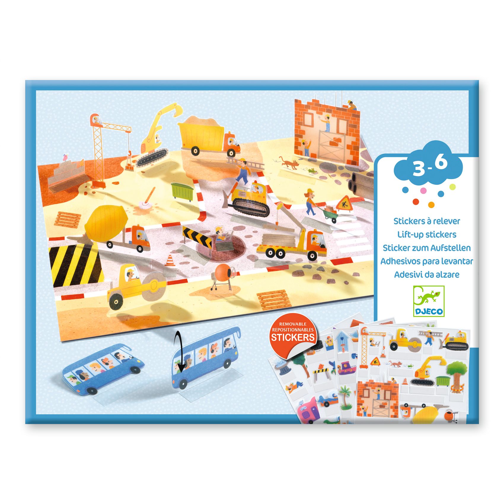 Matricázós sztorik, 3D - Közlekedés járművekkel - Lift-up stickers - Vehicles - 0