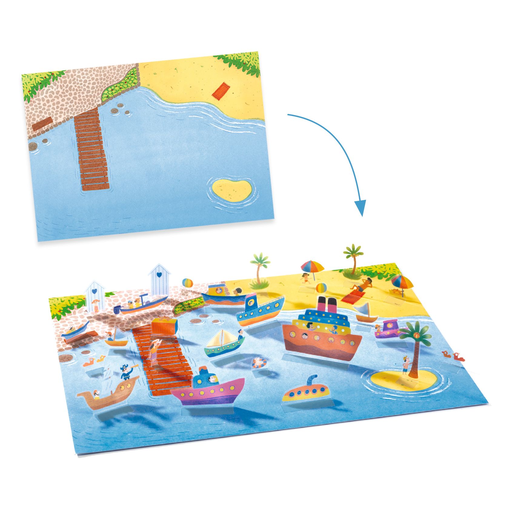 Matricázós sztorik, 3D - Közlekedés járművekkel - Lift-up stickers - Vehicles - 1