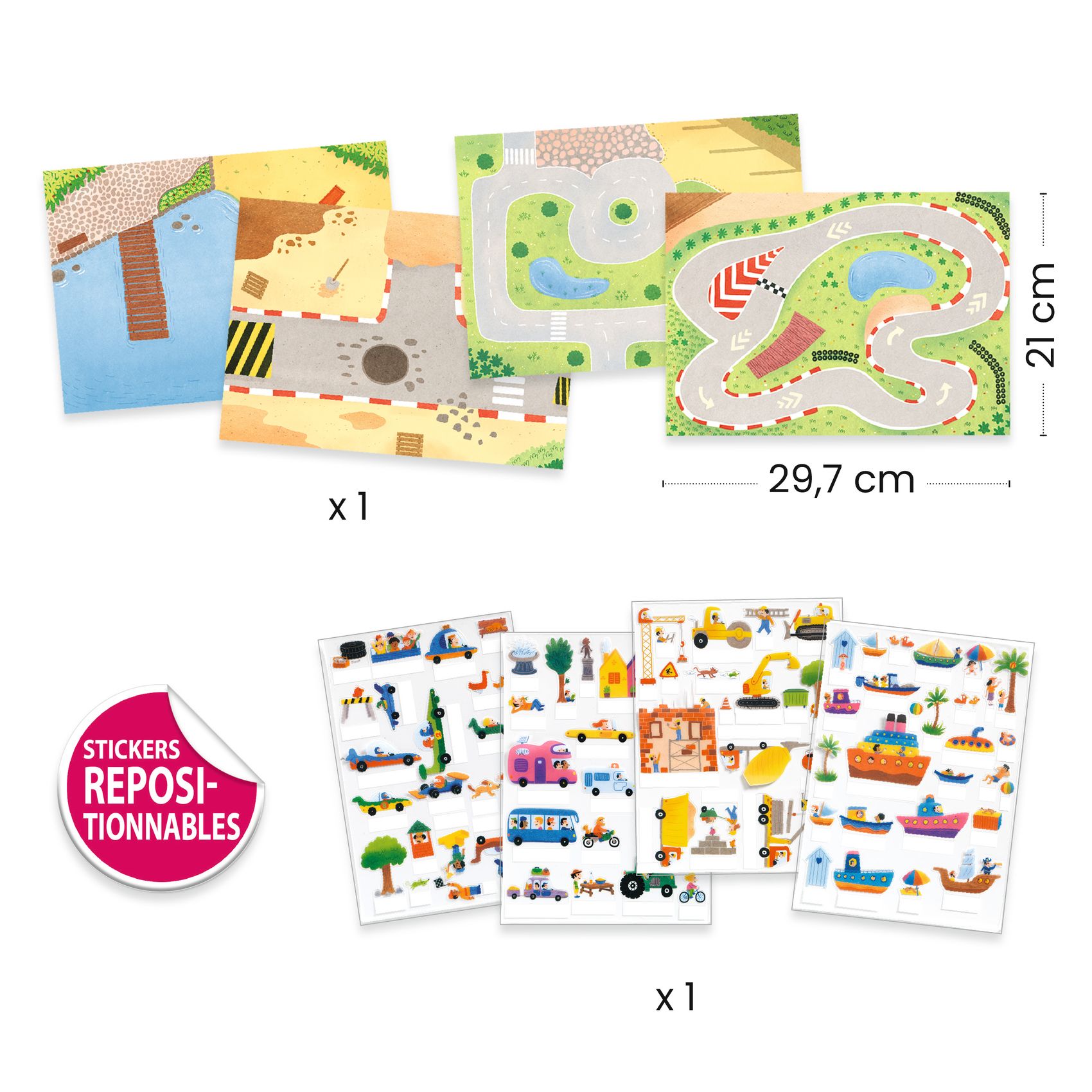 Matricázós sztorik, 3D - Közlekedés járművekkel - Lift-up stickers - Vehicles - 2