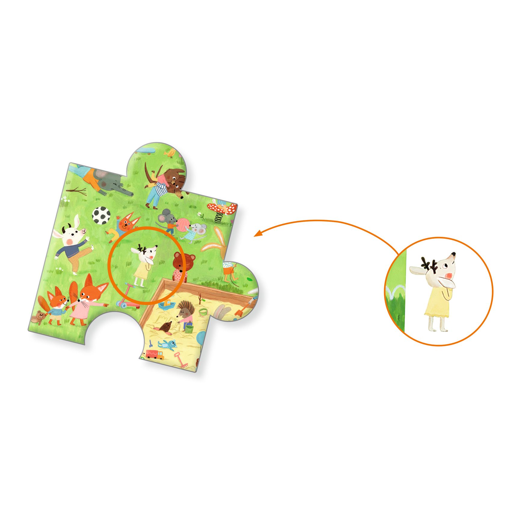 Megfigyeltető puzzle - Kisbarátok a kertben, 35 db-os - Little friends' garden - 3