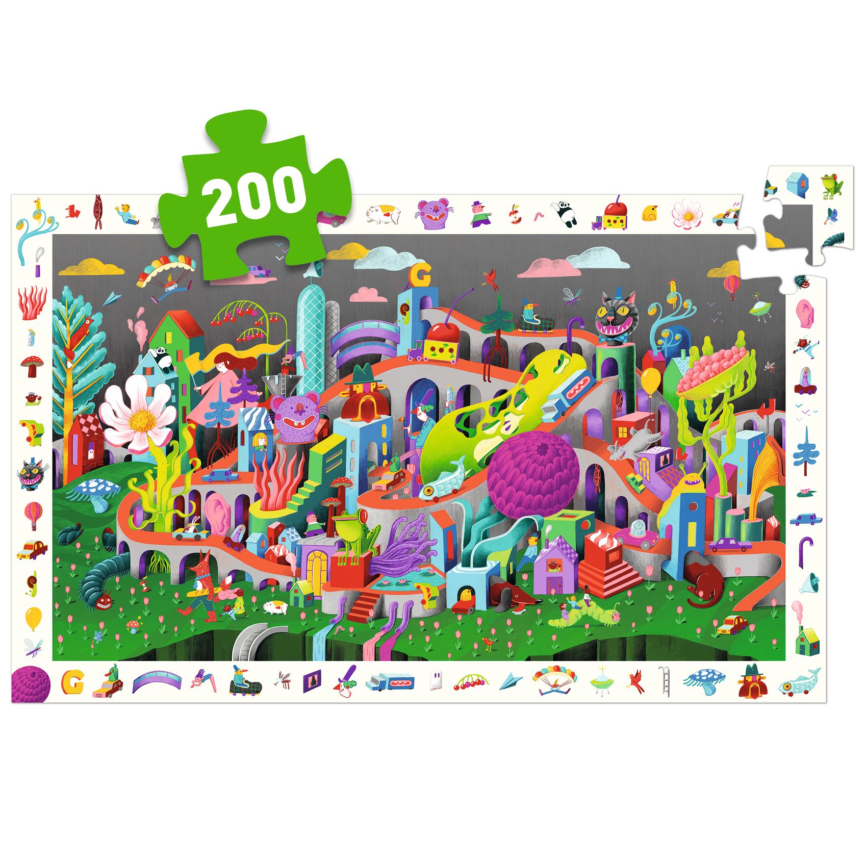 Megfigyeltető puzzle - Őrült város, 200 db-os - Crazy Town - 1