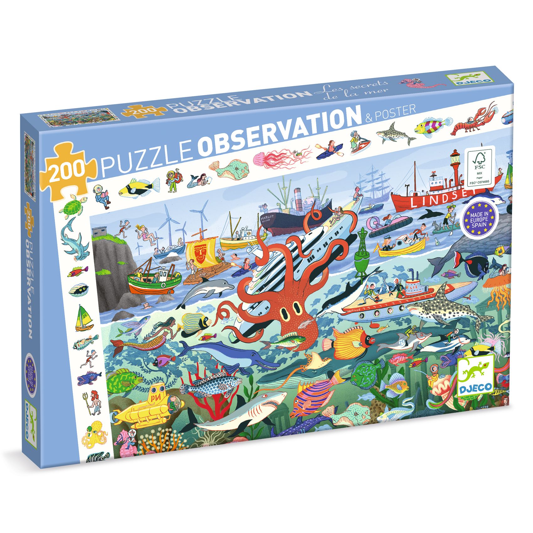 Megfigyeltető puzzle - Tenger titkai, 200 db-os - Secrets of the Sea - 0