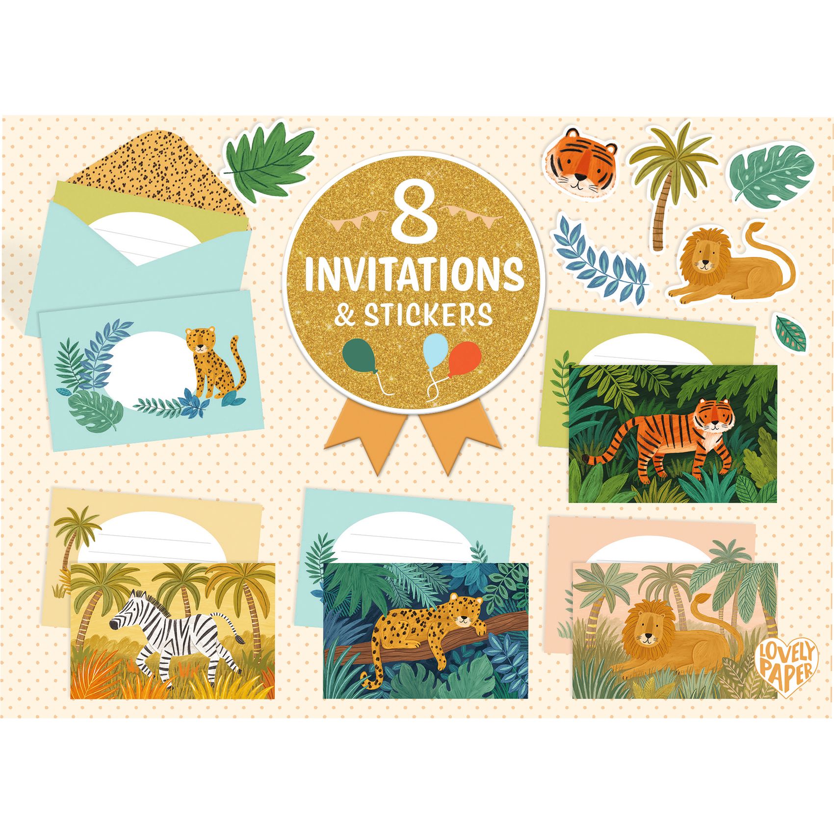 Meghívó készlet - Dzsungel parti - Jungle animals - 3