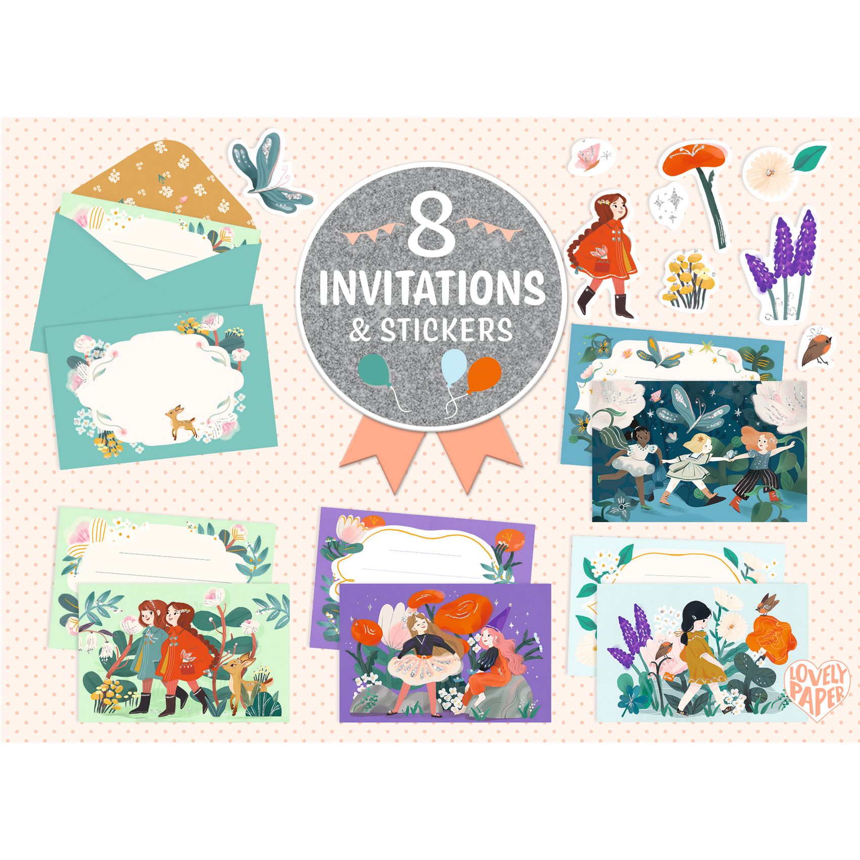 Meghívó készlet - Kerti parti - Garden friends - 3