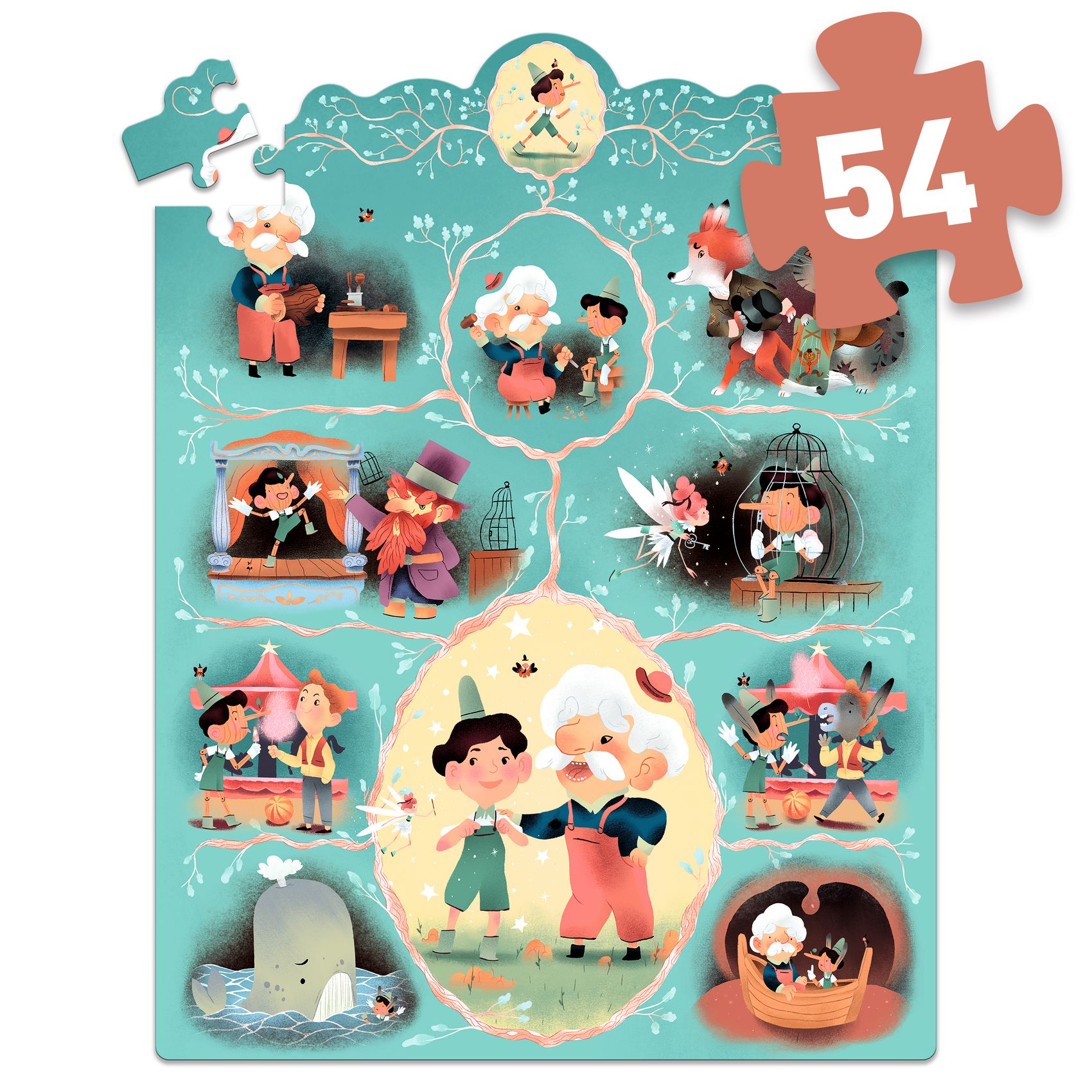 Mese puzzle - Pinokkió, 54 db-os - Pinocchio - 3