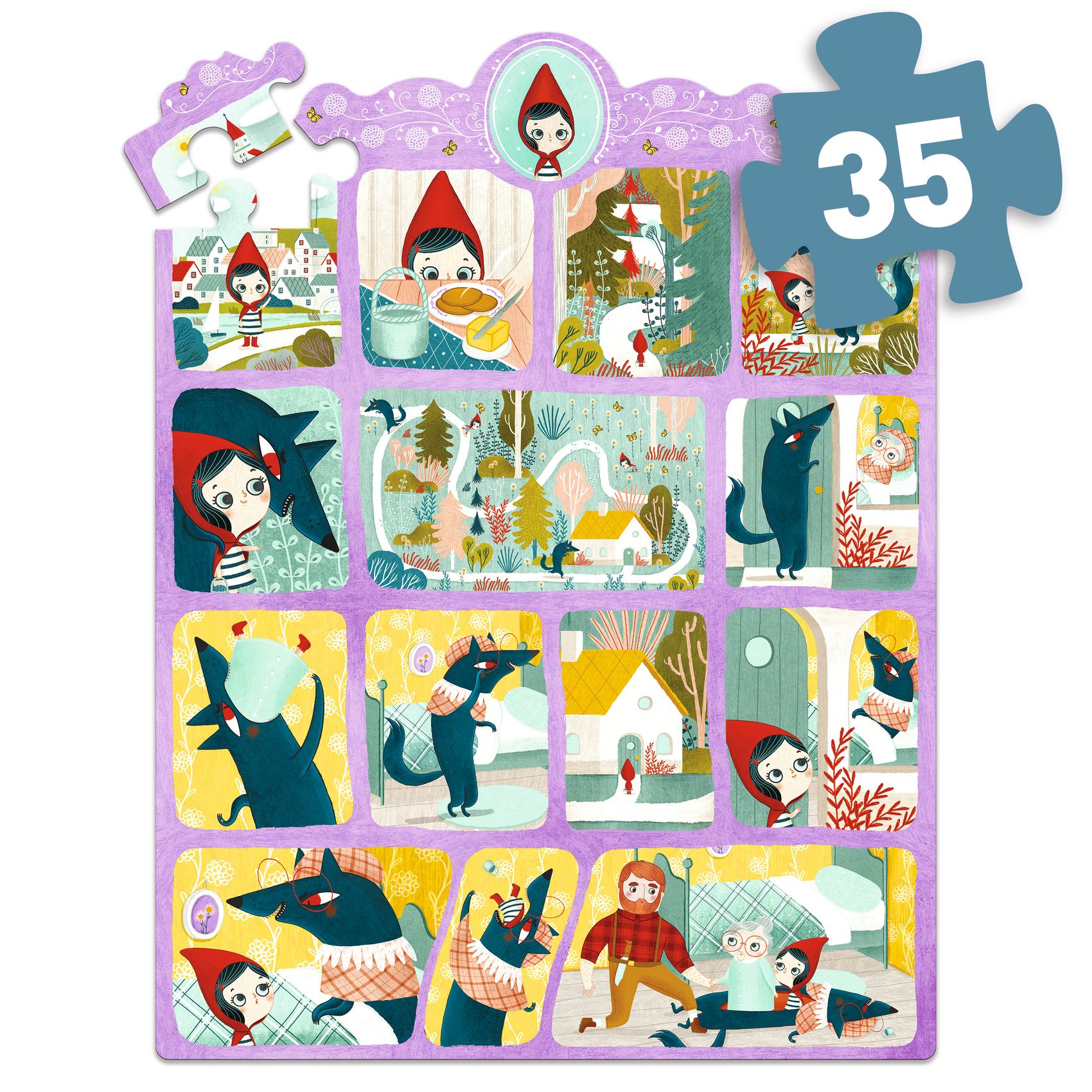 Mese puzzle - Piroska és a farkas, 35 db-os - Little Red Riding Hood - 4