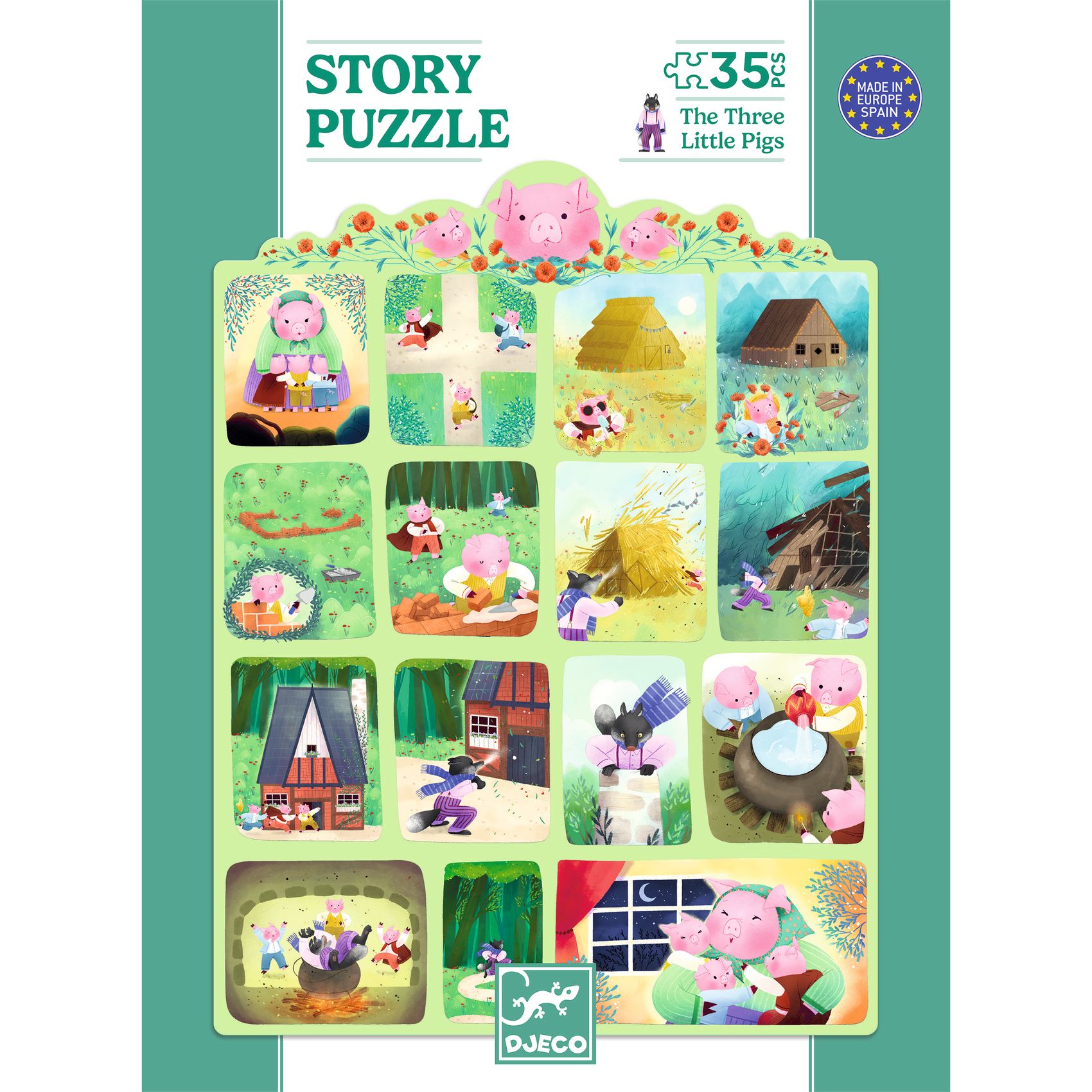Mese puzzle - A három kismalac, 35 db-os - The Three Little Pigs - 2