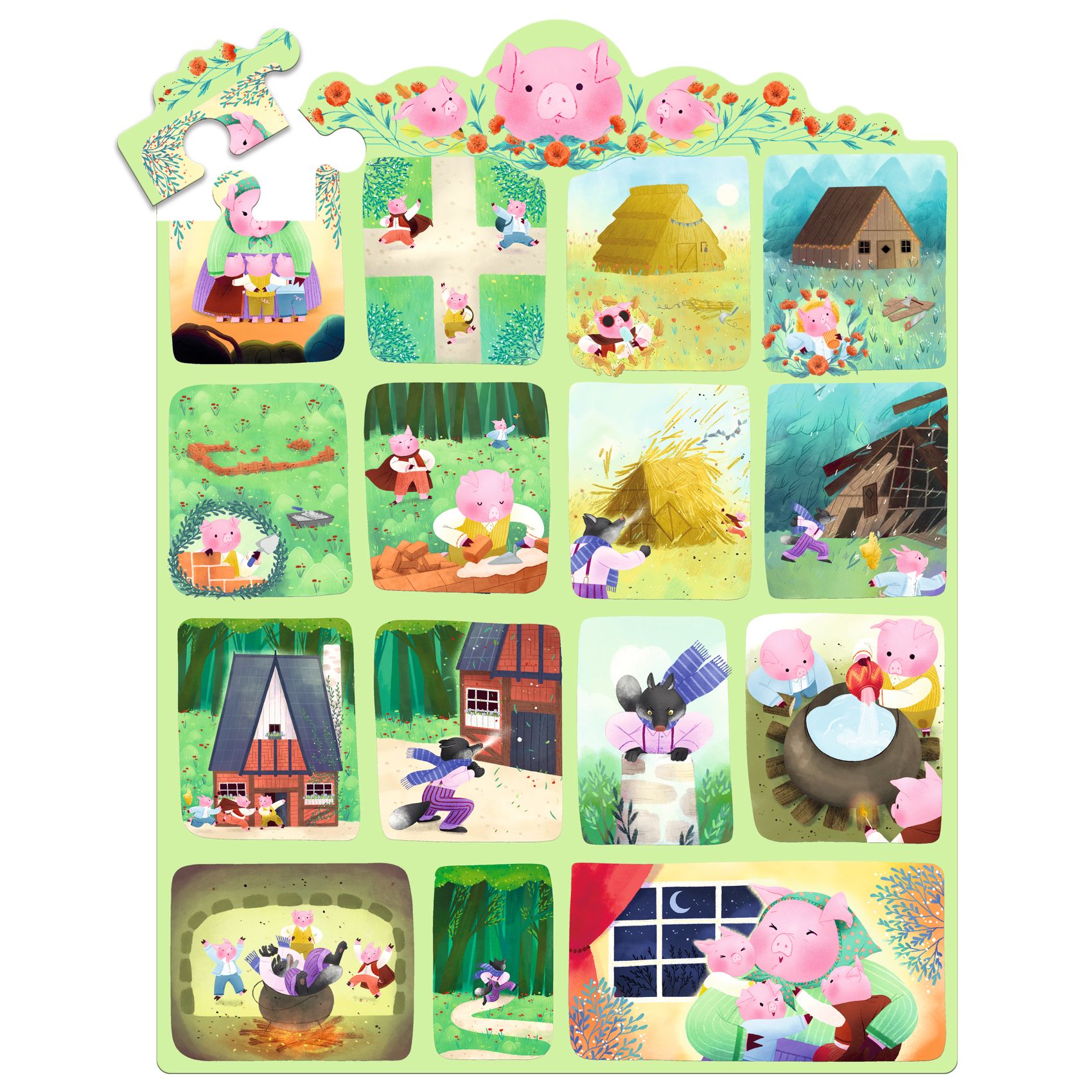 Mese puzzle - A három kismalac, 35 db-os - The Three Little Pigs - 1