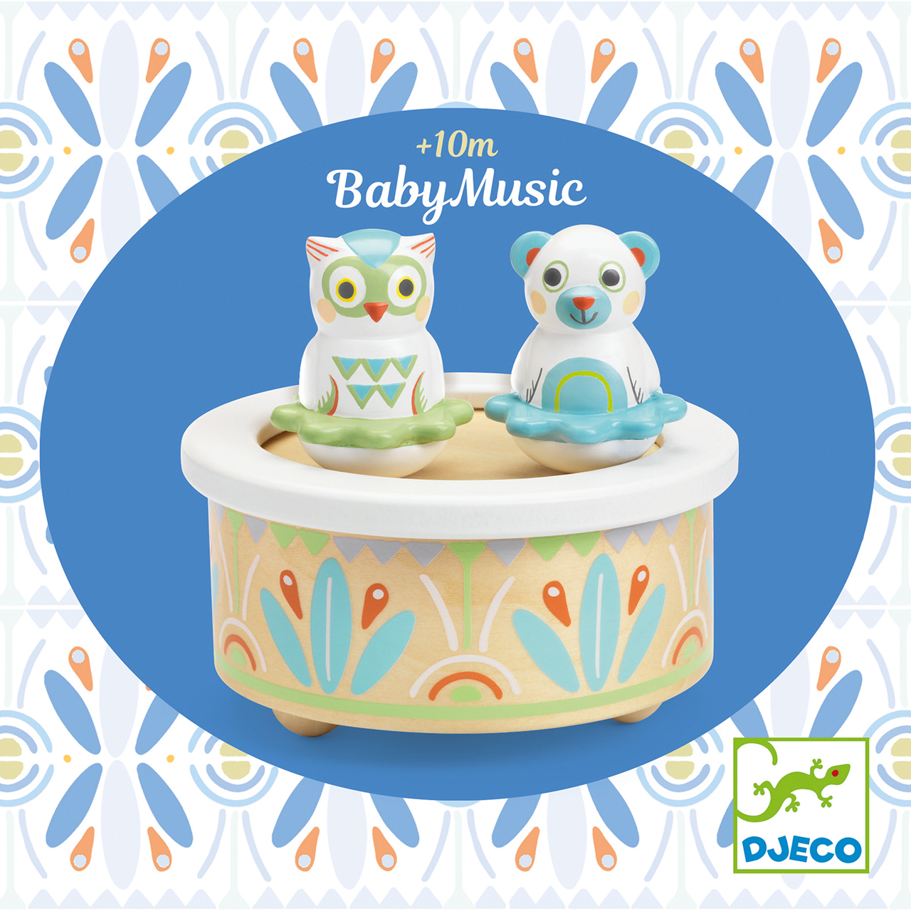 Mozgó figurás zenedoboz - Maci és bagoly - BabyMusic - 2