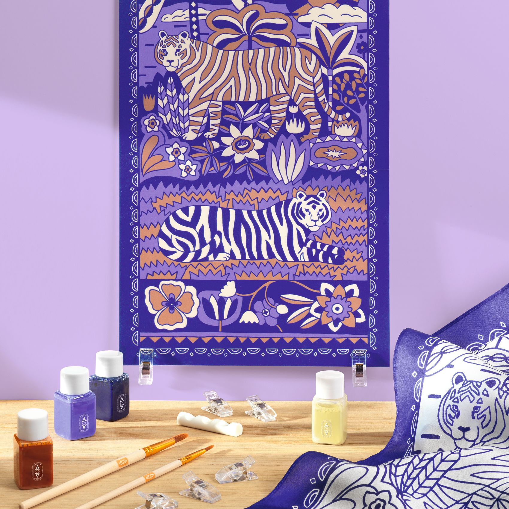 Műterem 10 - Selyem festés, Tigrisek  - Atelier 10, Silk Painting - 1