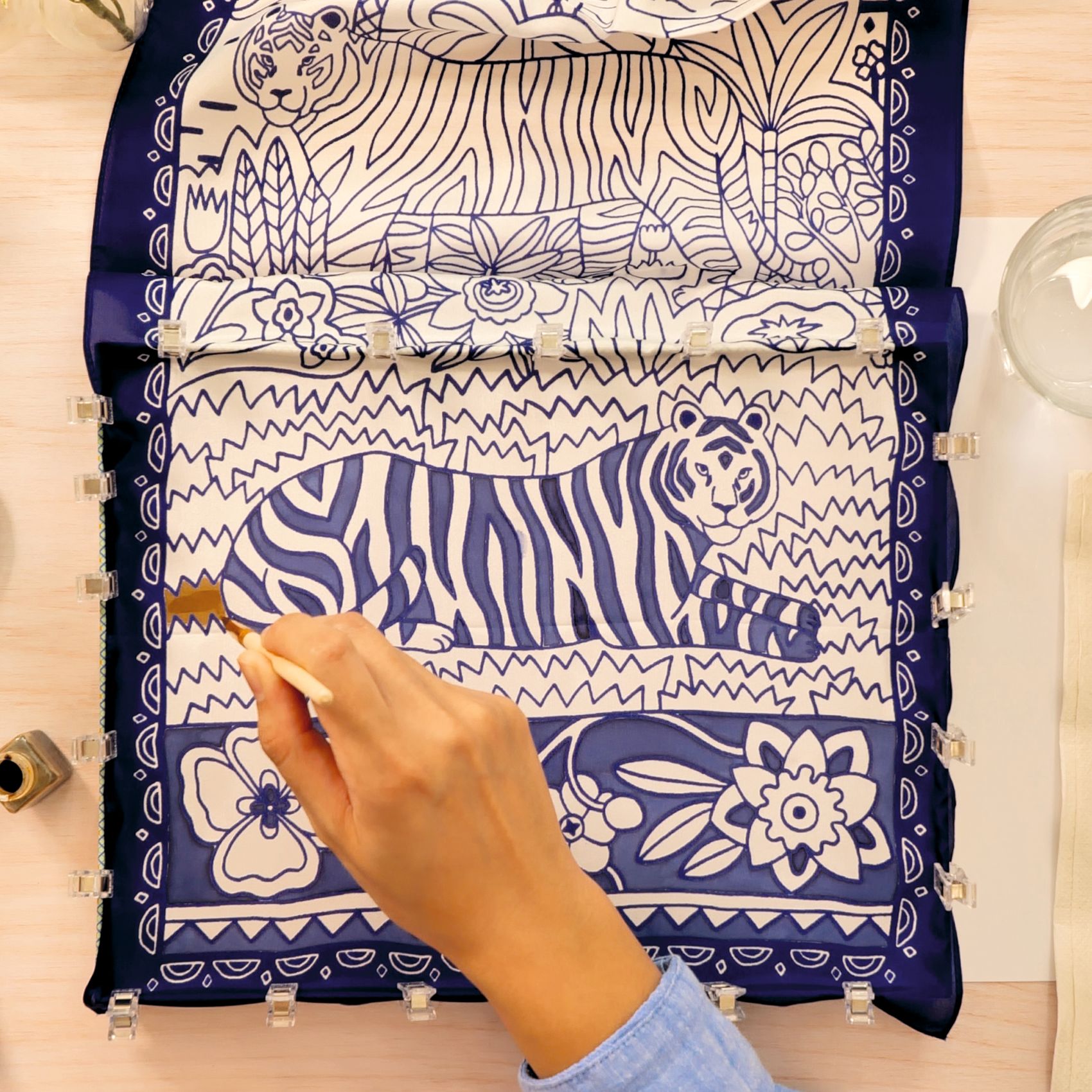 Műterem 10 - Selyem festés, Tigrisek  - Atelier 10, Silk Painting - 4