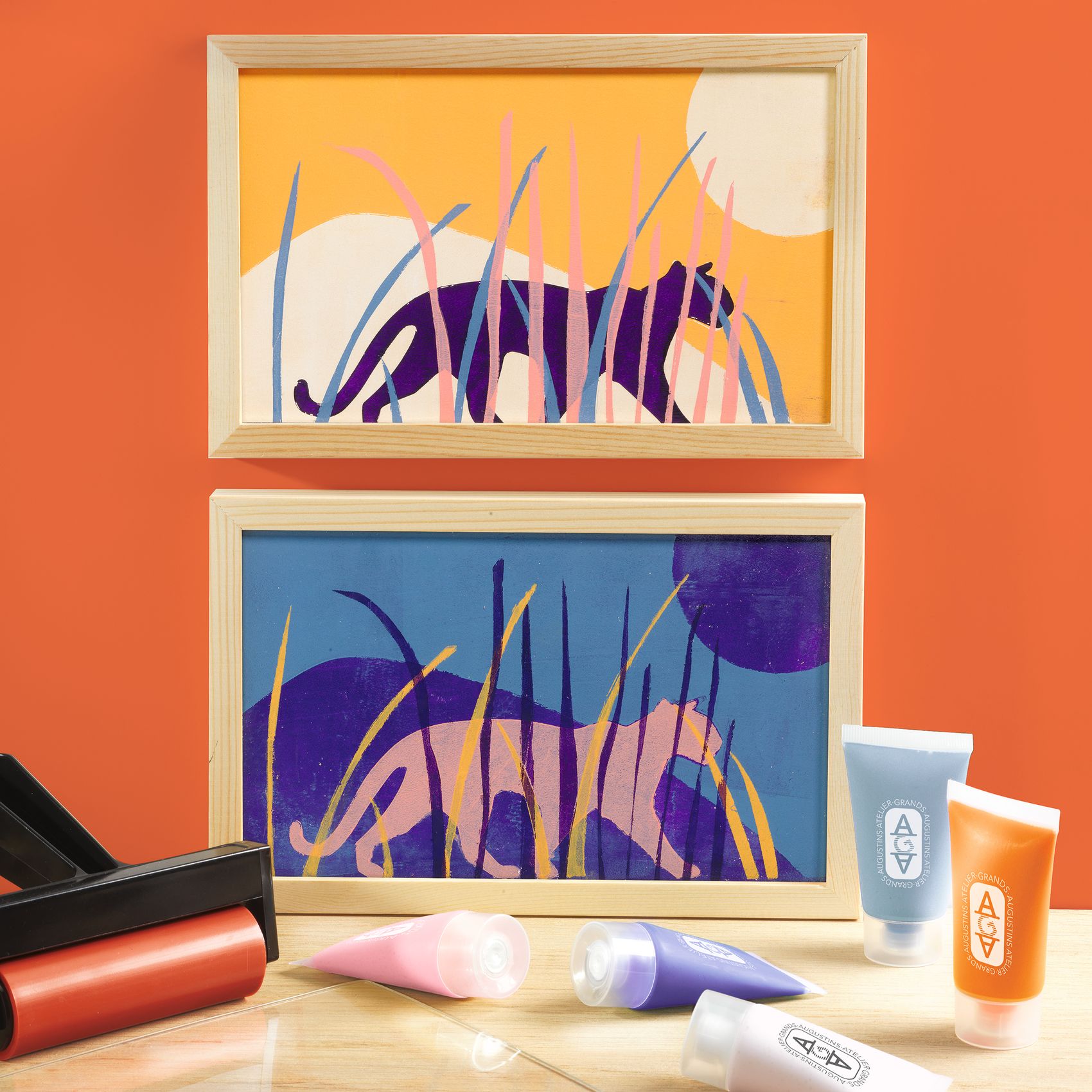 Műterem 47 - Gélnyomtatás, Éjjel és nappal - Atelier 47, Gel Printing - 1