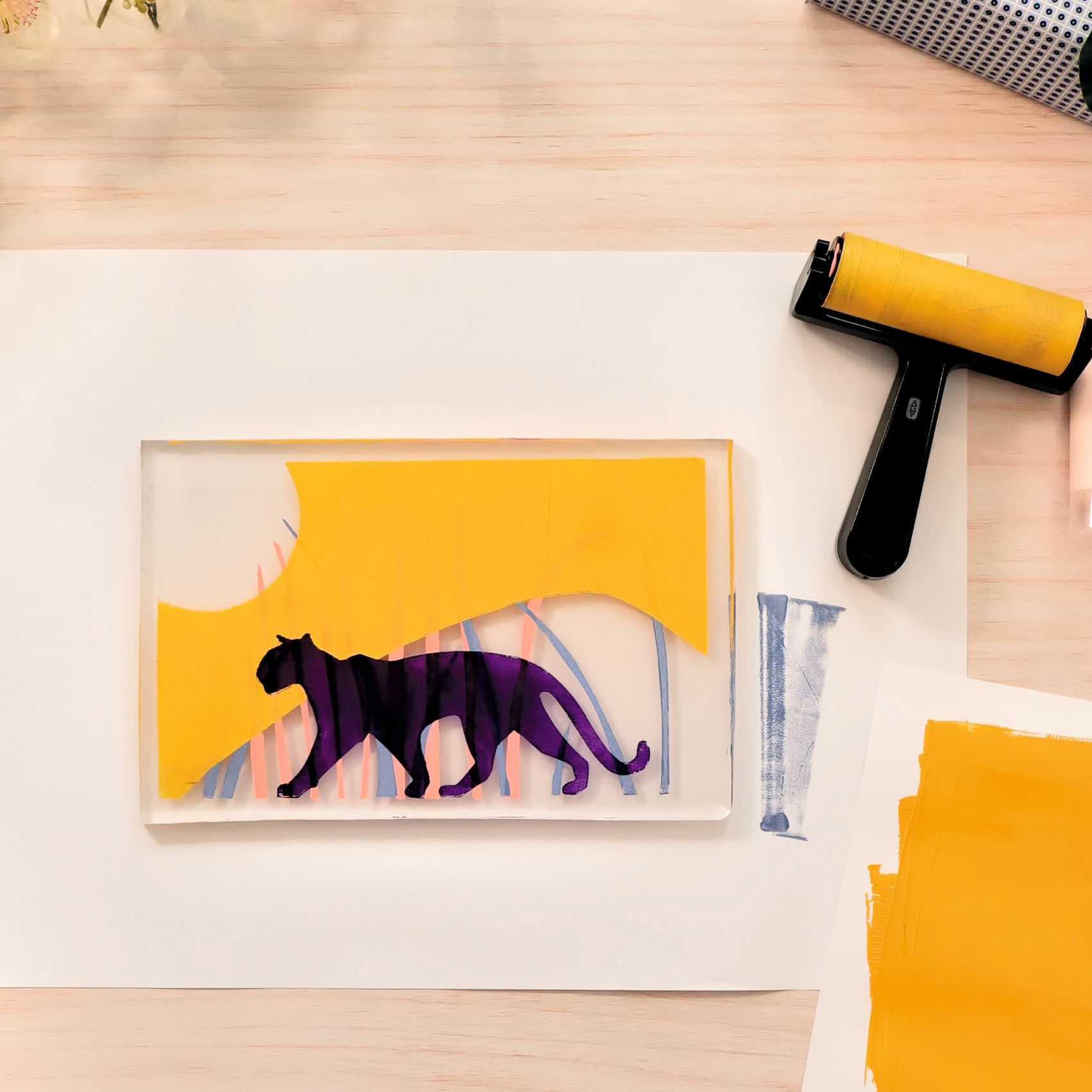 Műterem 47 - Gélnyomtatás, Éjjel és nappal - Atelier 47, Gel Printing - 6