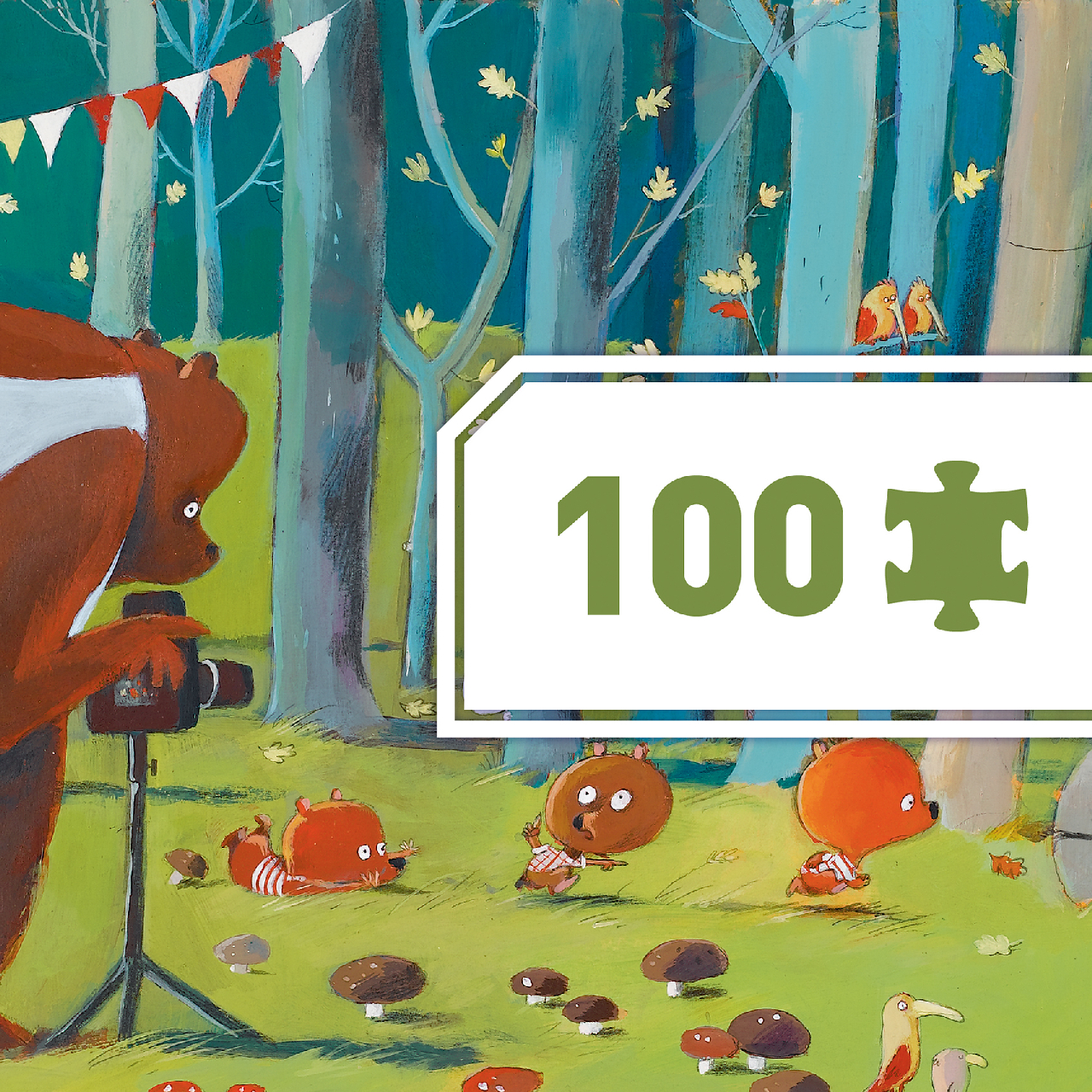 Művész puzzle - Erdei barátok, 100 db-os - Forest friends - 3