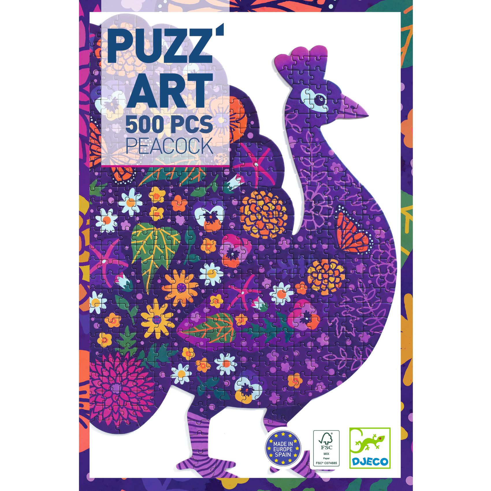 Művész puzzle - Páva, 500 db-os - Peacock - 4