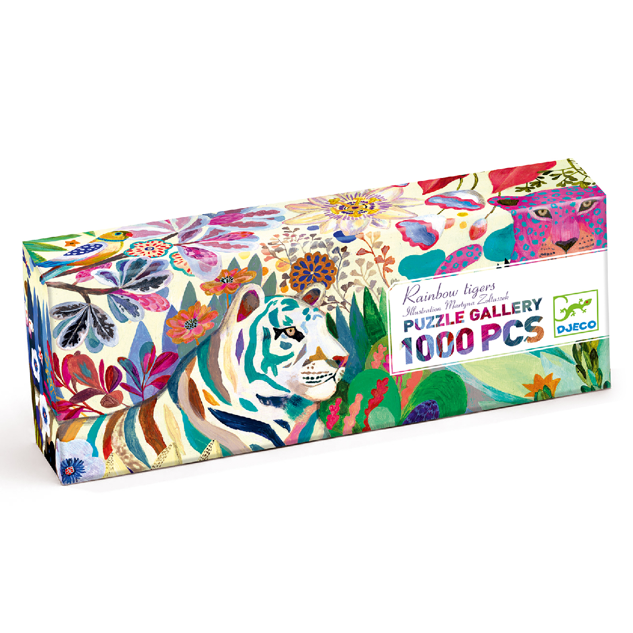 Művész puzzle - Szivárványos tigrisek, 1000 db-os - Rainbow Tigers - 0