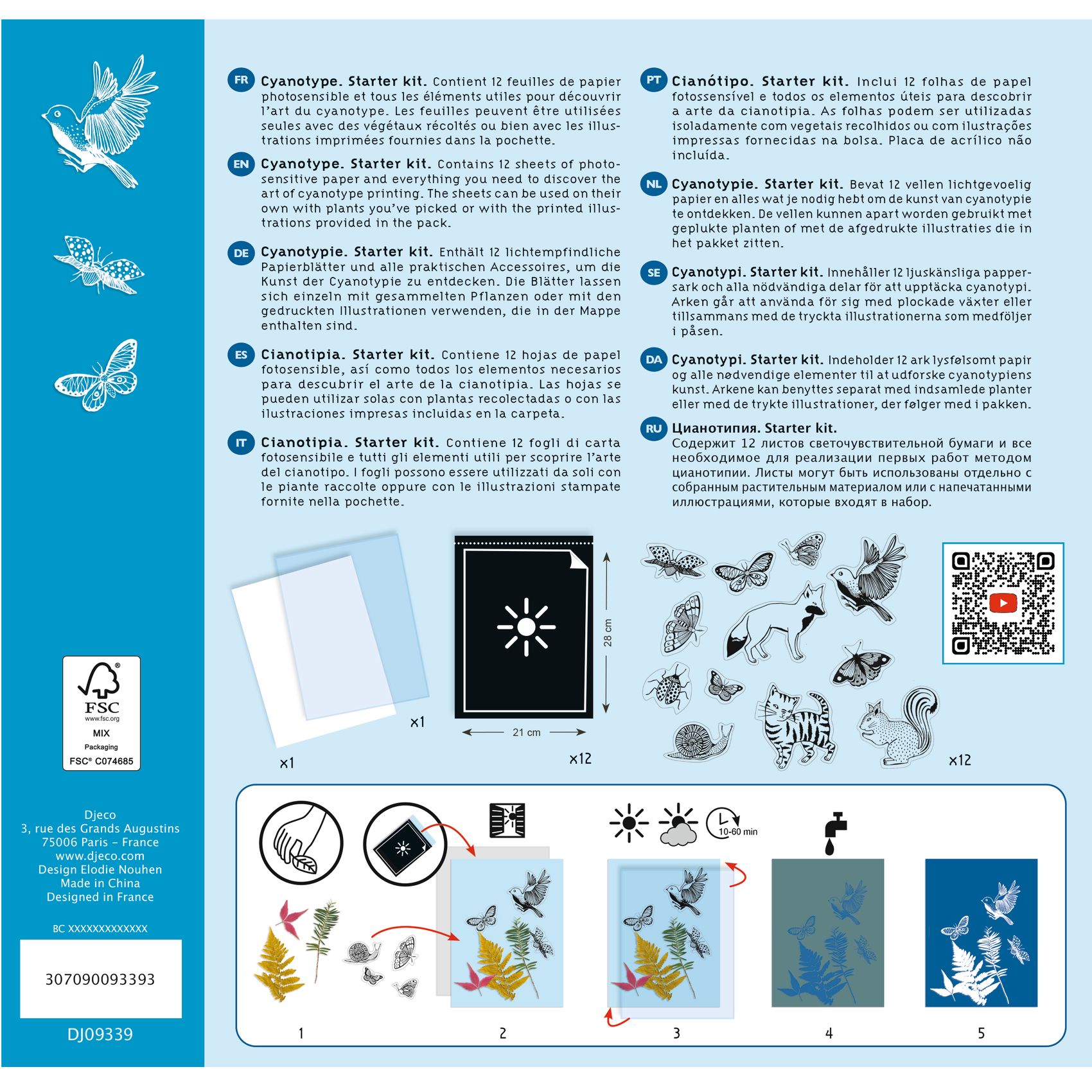 Művészeti műhely - Napnyomat kezdő készlet - Cyanotype Starter Kit - 2