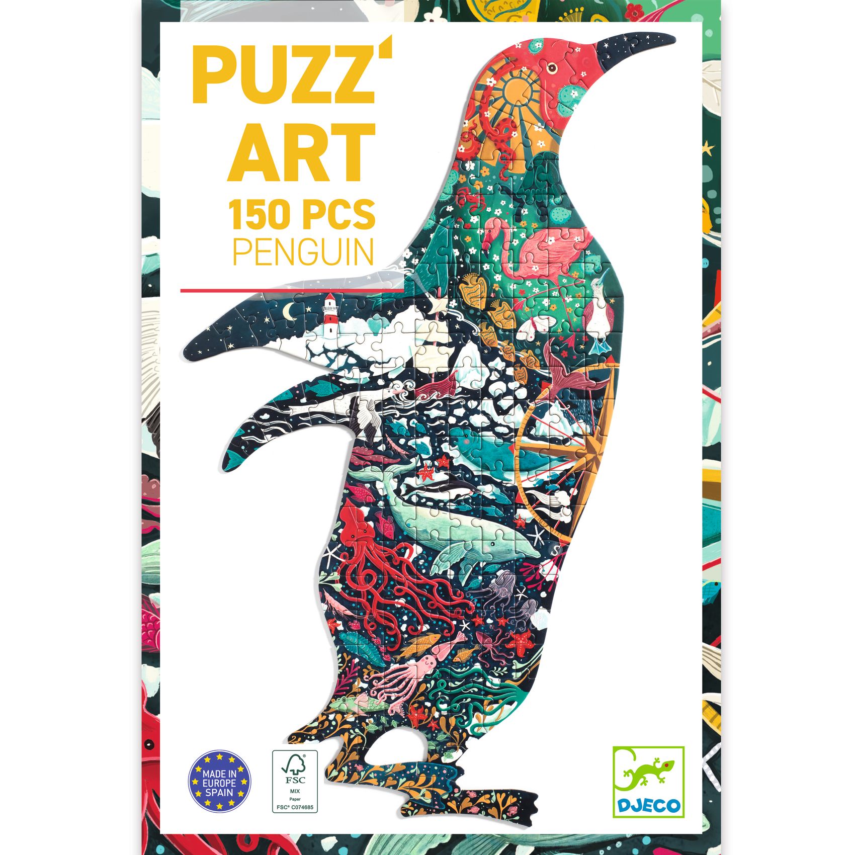 Művészeti puzzle - Pingvin, 150 db-os - Penguin - 4