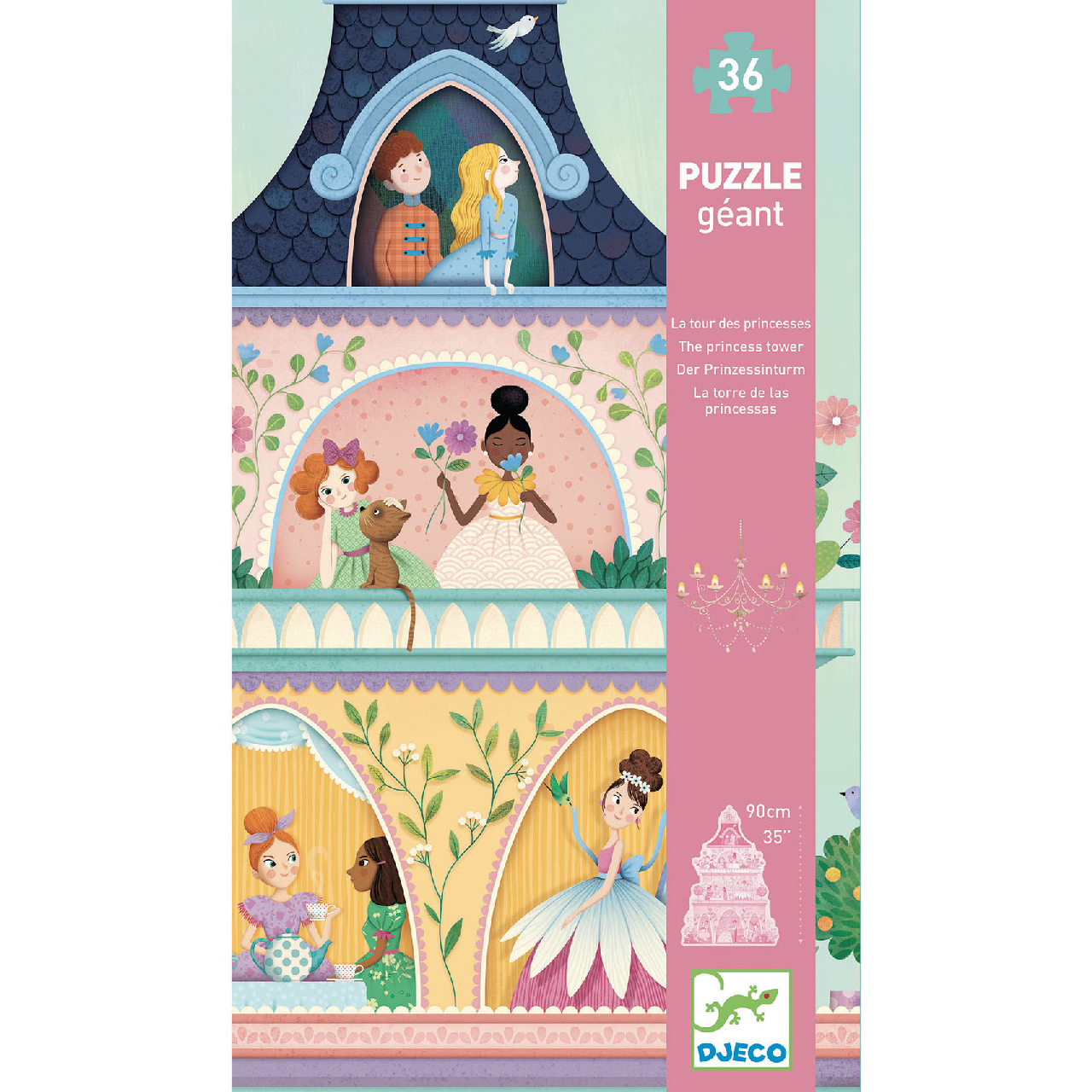 Óriás puzzle - A hercegnők kastélytornya, 36 db-os - The princess tower - 0