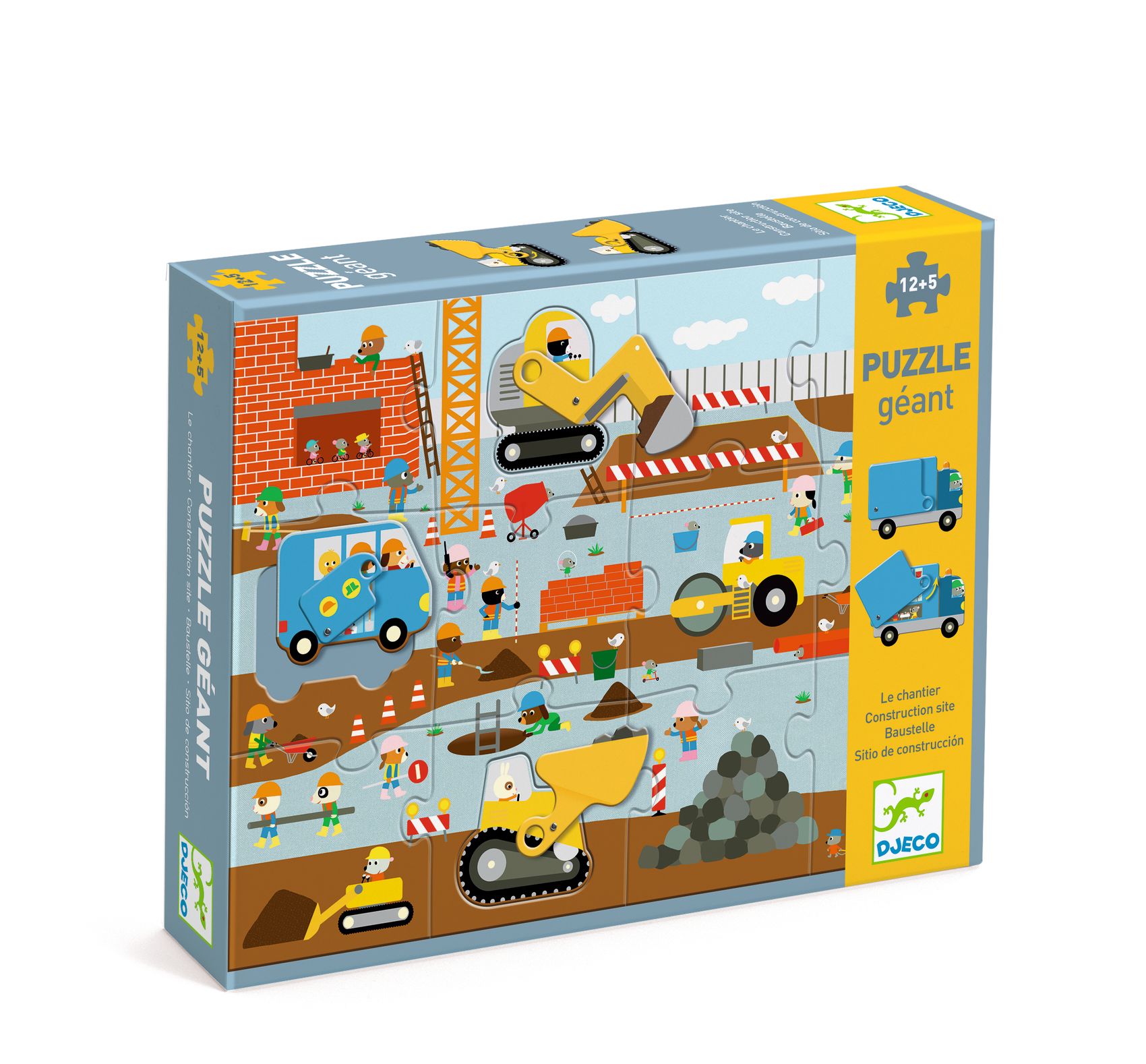 Óriás puzzle - Építkezés, 12+5 db-os - Construction site - 0