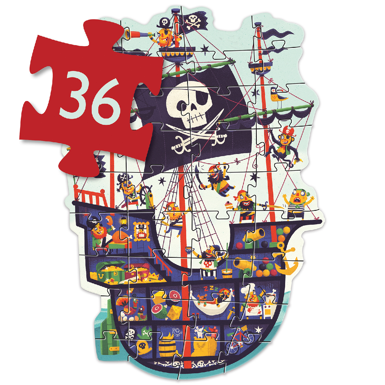 Óriás puzzle - Kalózhajó, 36 db-os - The pirate ship - 2