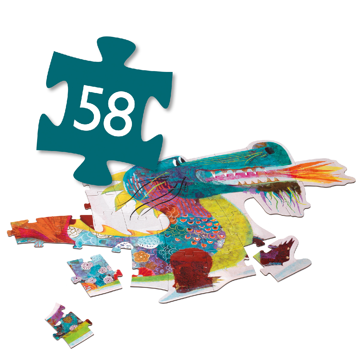 Óriás puzzle - Leon a sárkány, 58 db-os - Leon the dragon - 3