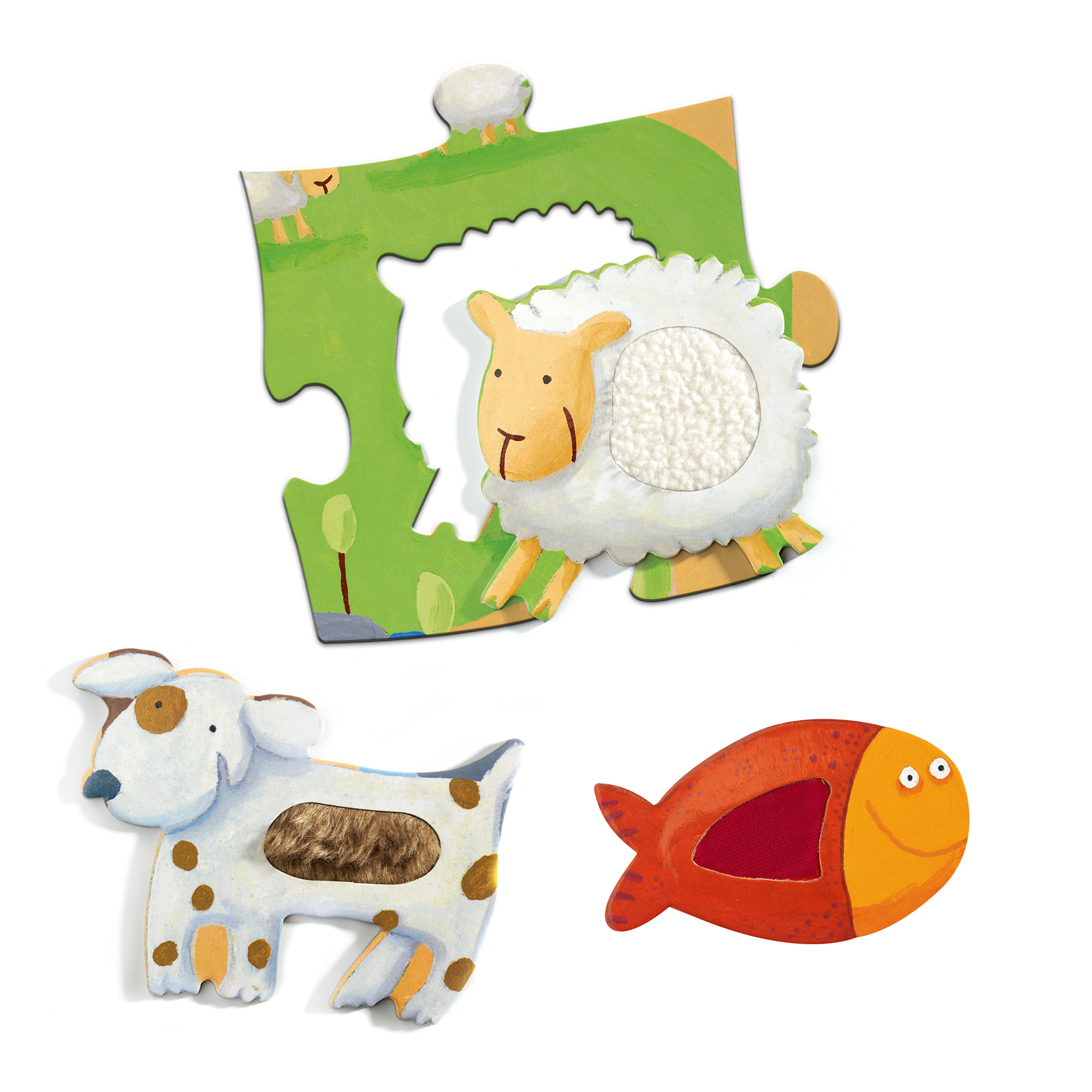 Óriás puzzle - Tanyasi állatsimogató, 12+8 db-os - Tactile farm puzzle - 4