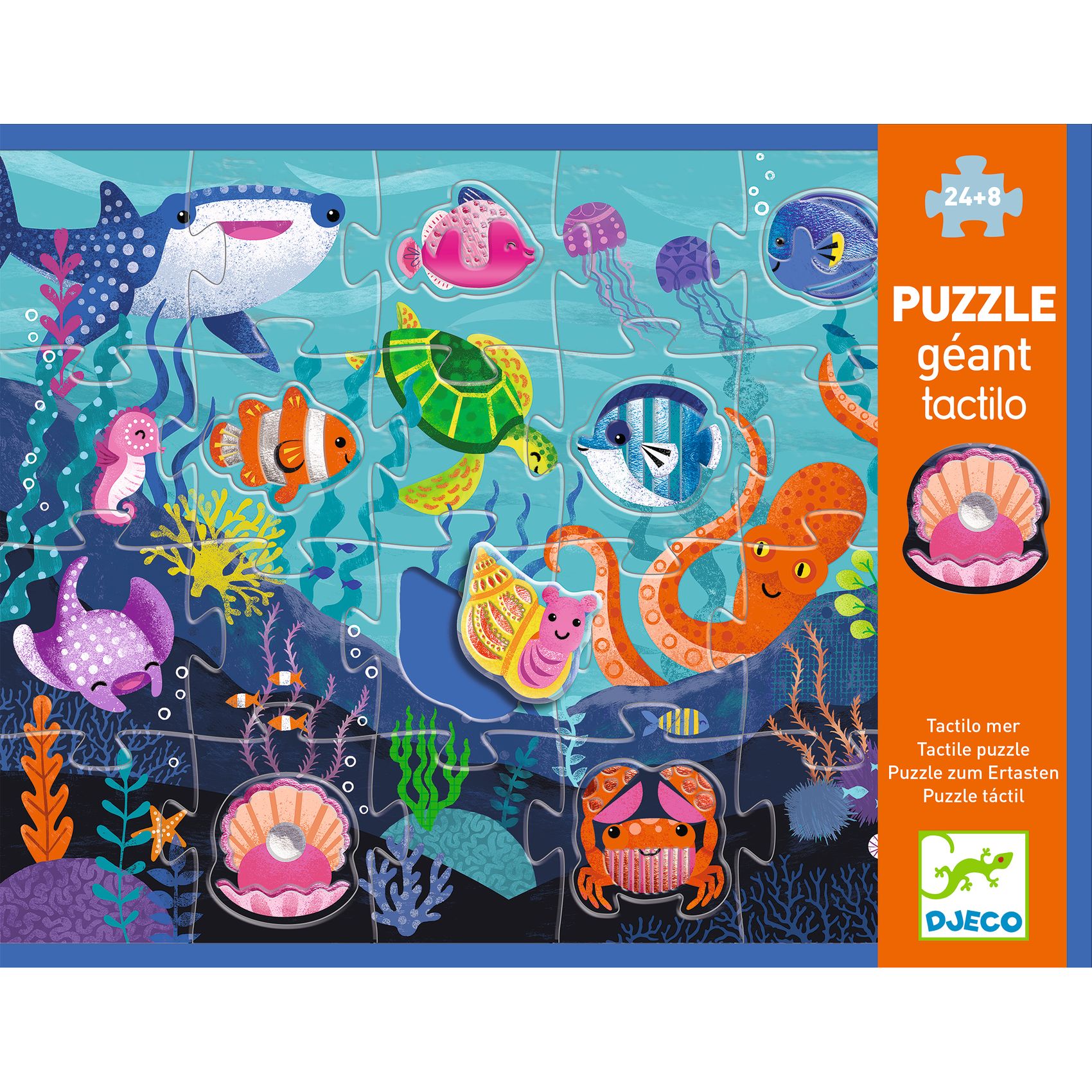 Óriás puzzle - Tengerlakók, 24+8 db-os - Taktilo sea - 1