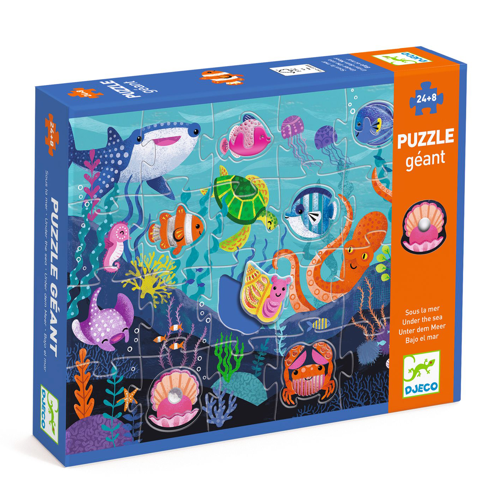 Óriás puzzle - Tengerlakók, 24+8 db-os - Taktilo sea - 0